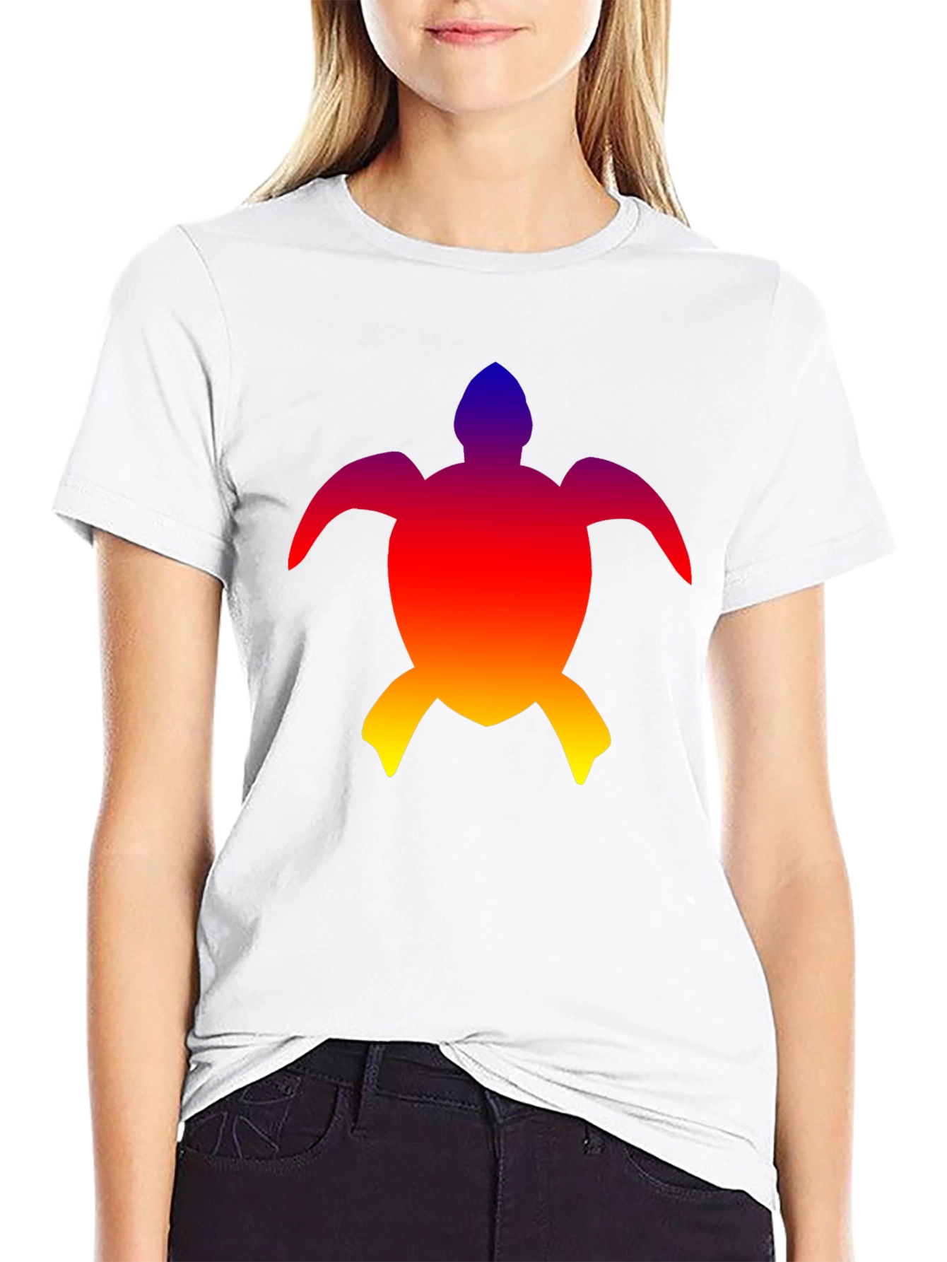 Rainbow Turtle Graphic Tee - Mens Black T-Shirt