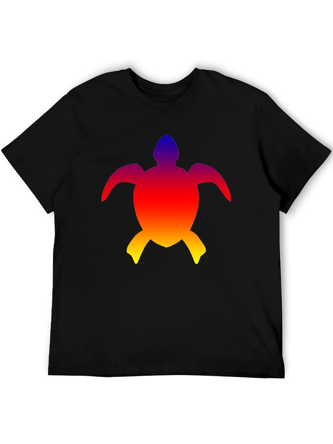 Rainbow Turtle Graphic Tee - Mens Black T-Shirt