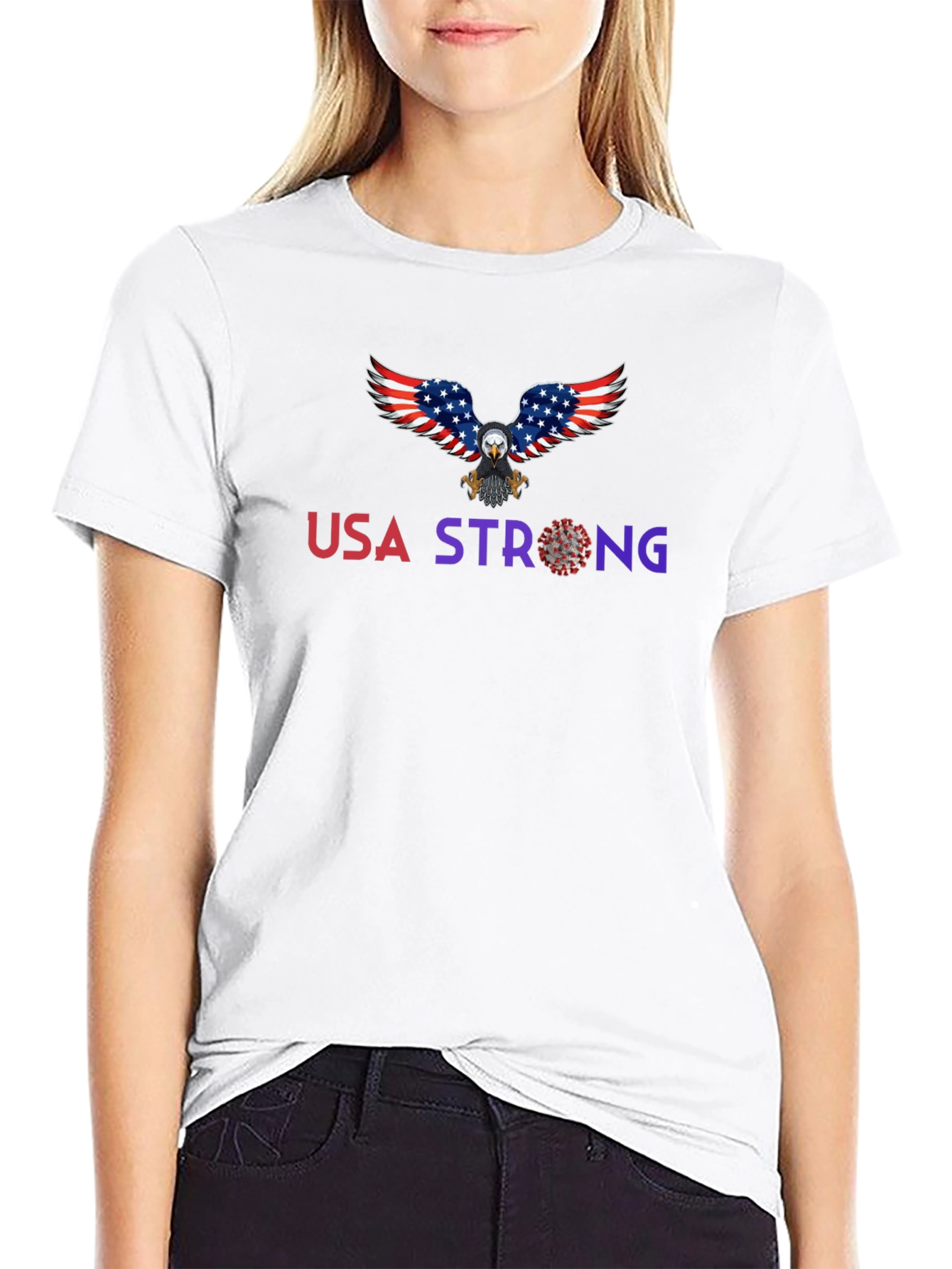 USA Strong Eagle Graphic T-Shirt