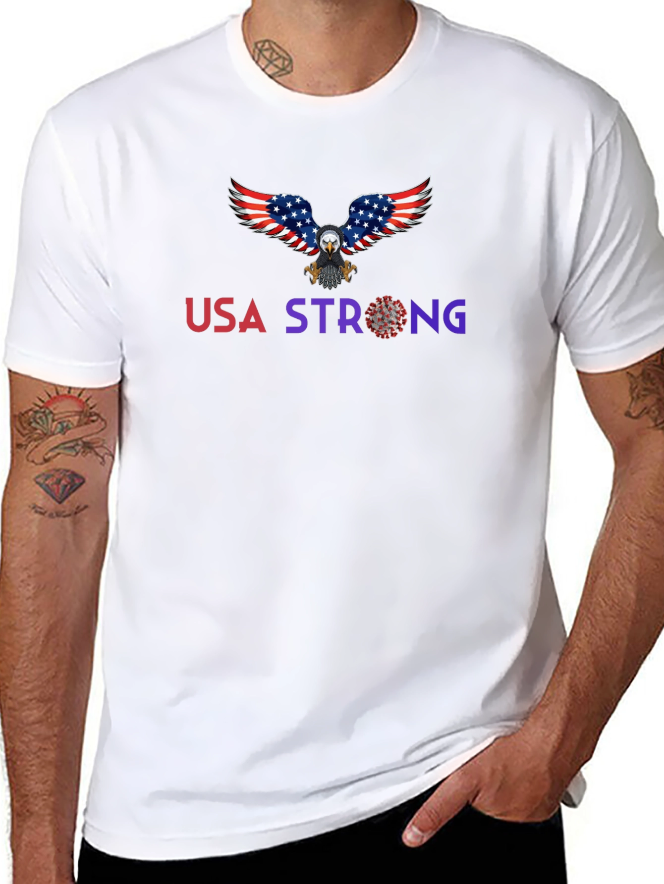 USA Strong Eagle Graphic T-Shirt