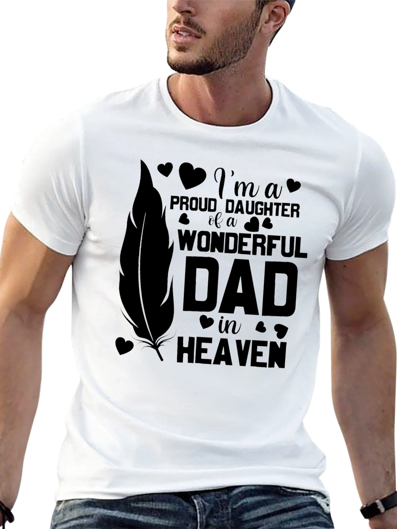 Proud Daughter Dad in Heaven T-Shirt
