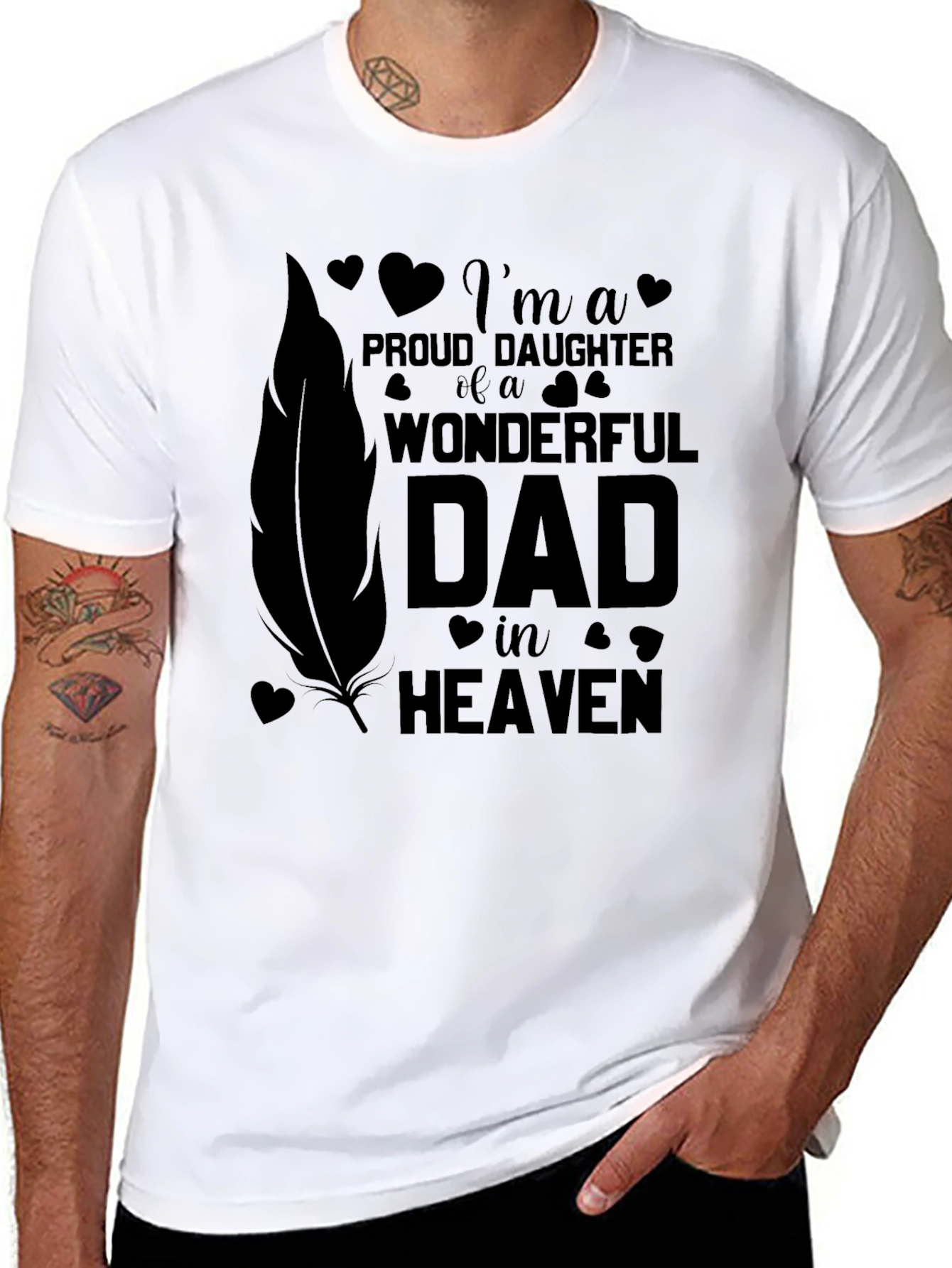 Proud Daughter Dad in Heaven T-Shirt