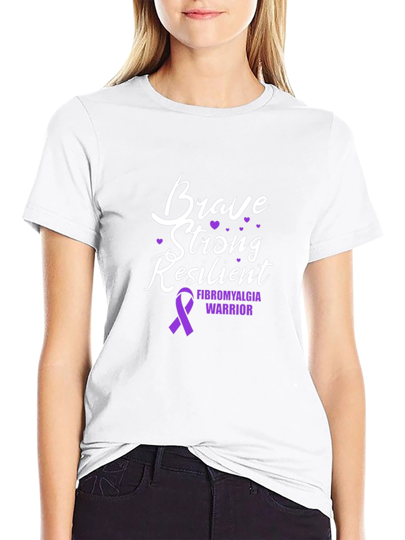 Brave Strong Resilient Fibromyalgia Awareness T-Shirt