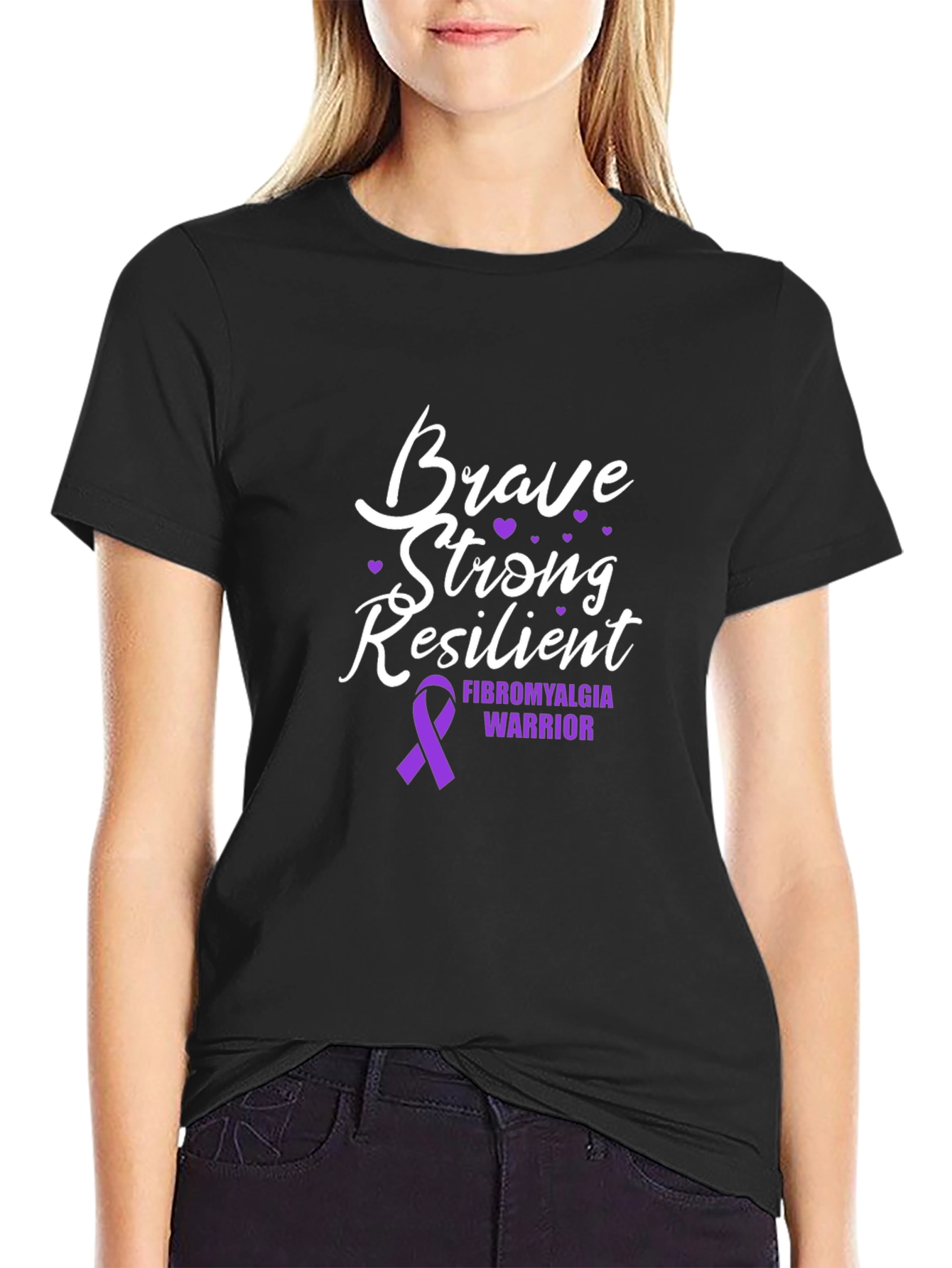 Brave Strong Resilient Fibromyalgia Awareness T-Shirt