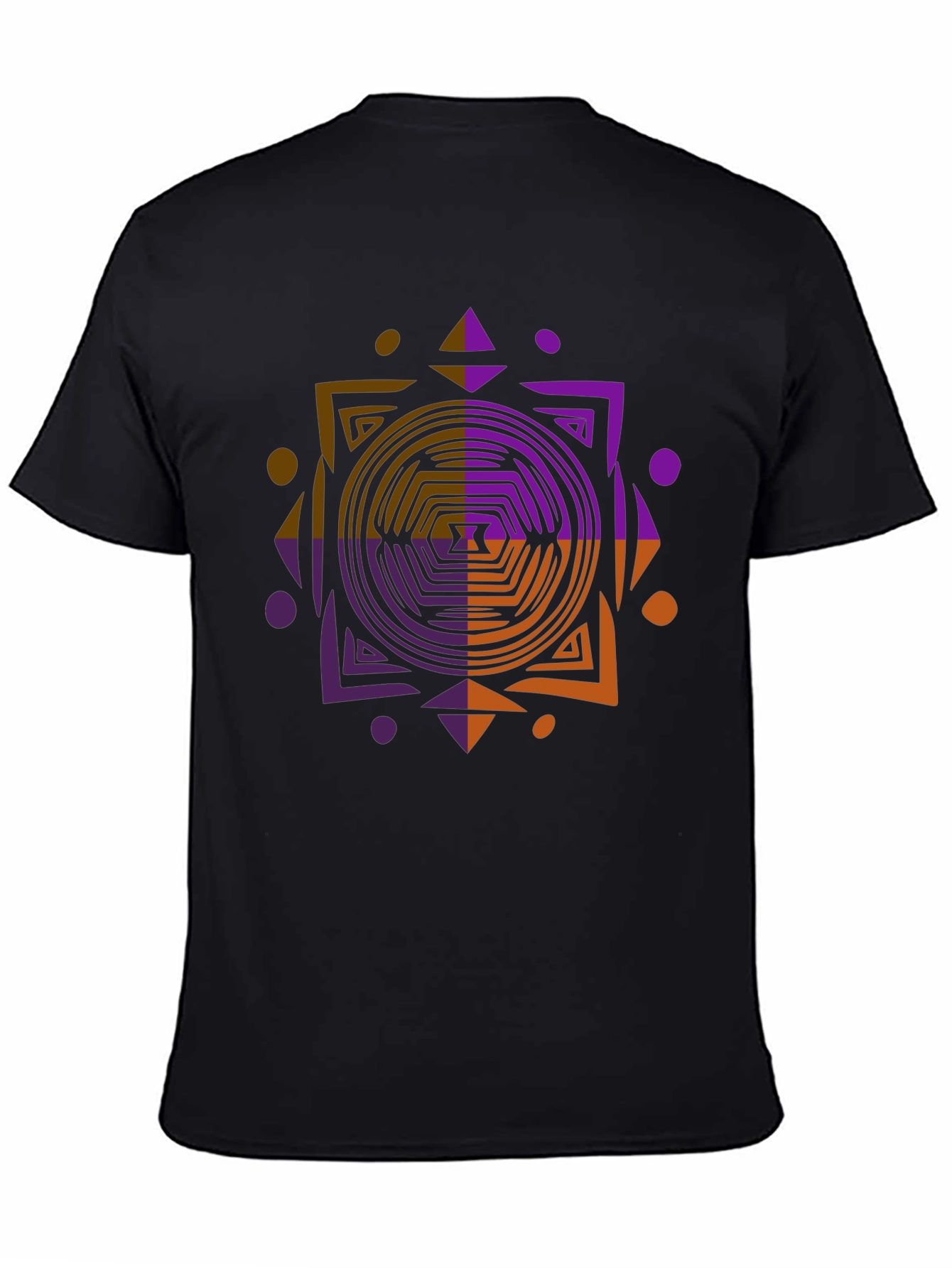 Geometric Graphic Print Tee - Modern Black T-Shirt