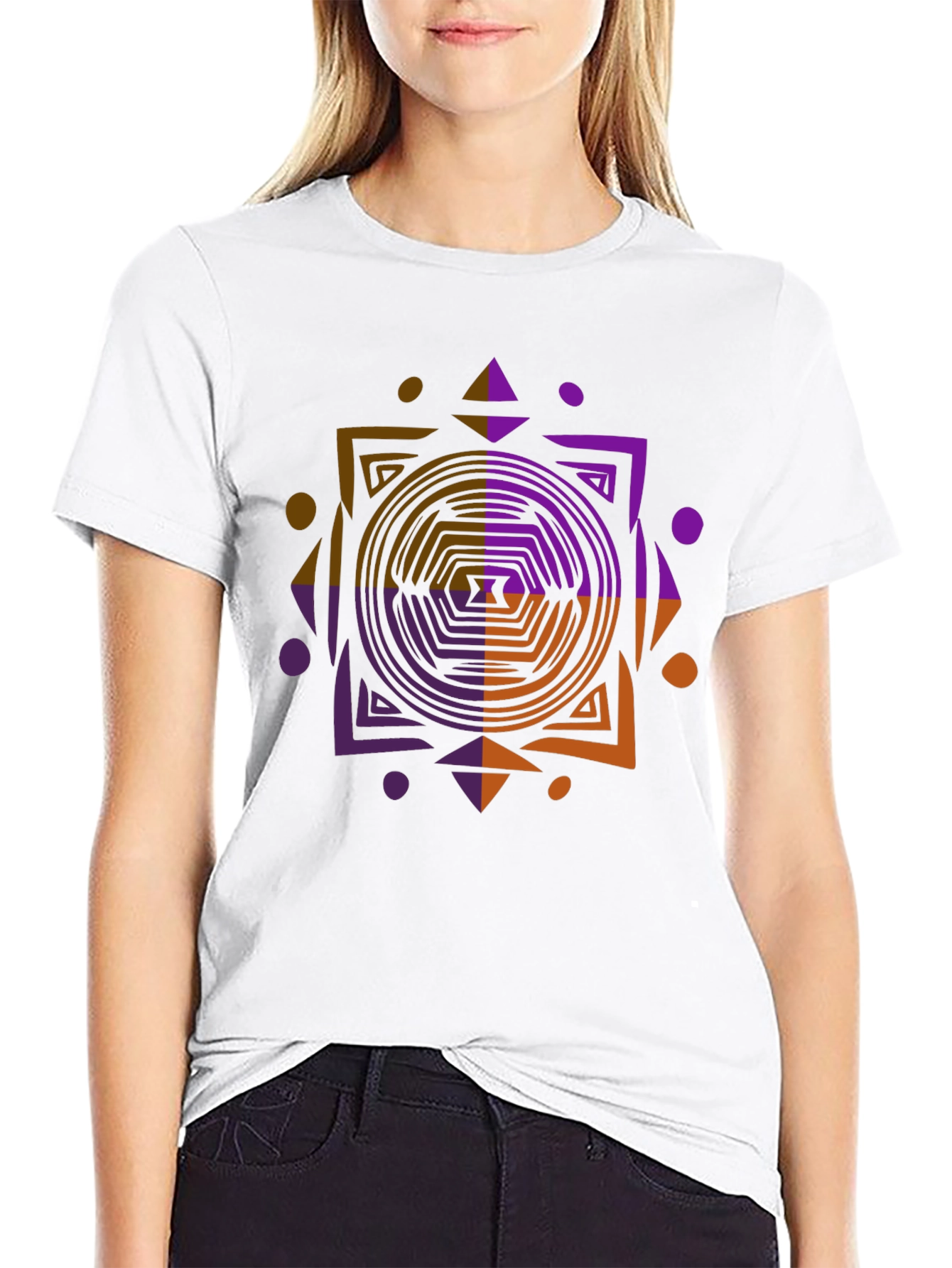 Geometric Graphic Print Tee - Modern Black T-Shirt