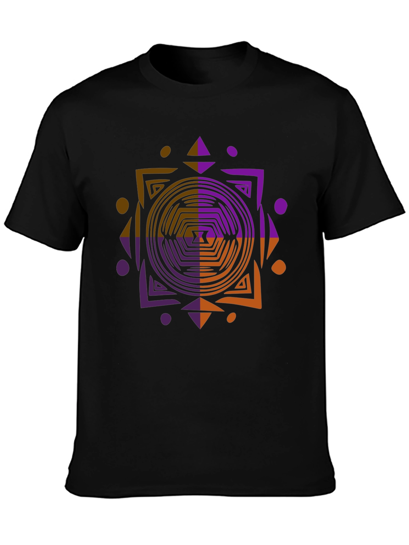 Geometric Graphic Print Tee - Modern Black T-Shirt