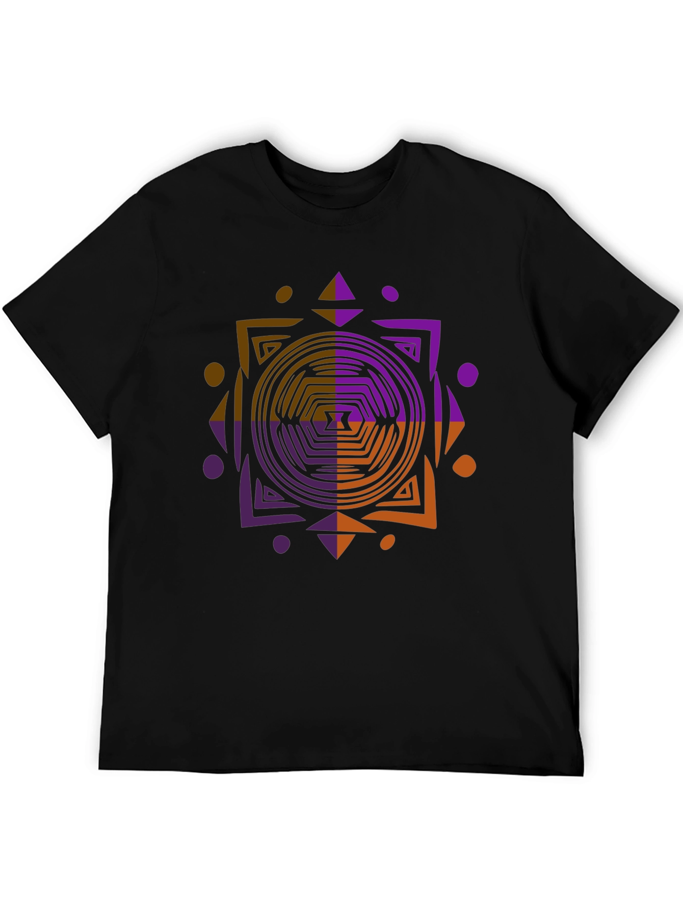 Geometric Graphic Print Tee - Modern Black T-Shirt