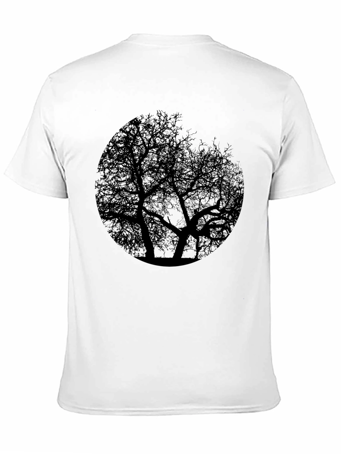Tree Silhouette Graphic Print Black T-Shirt