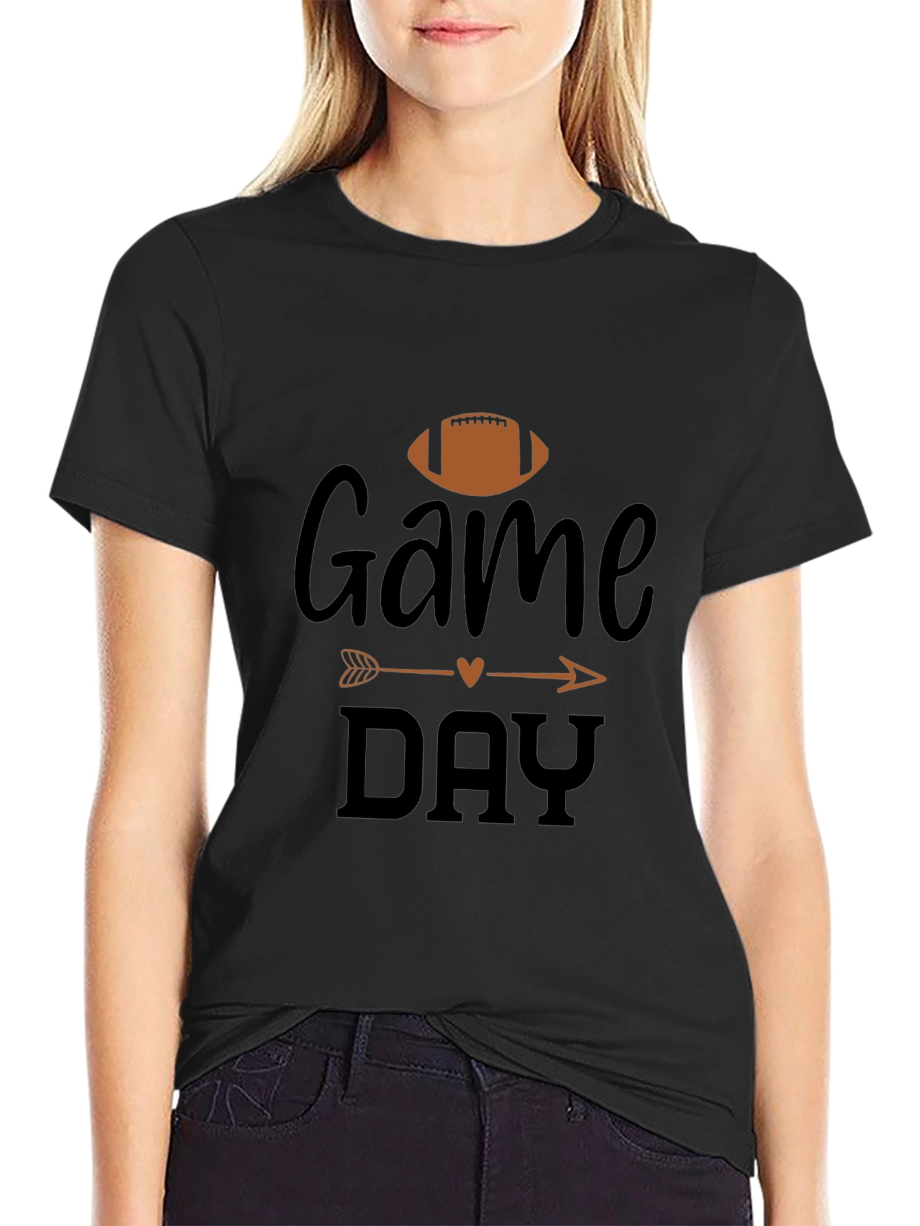 Game Day Football Graphic Tee - Black