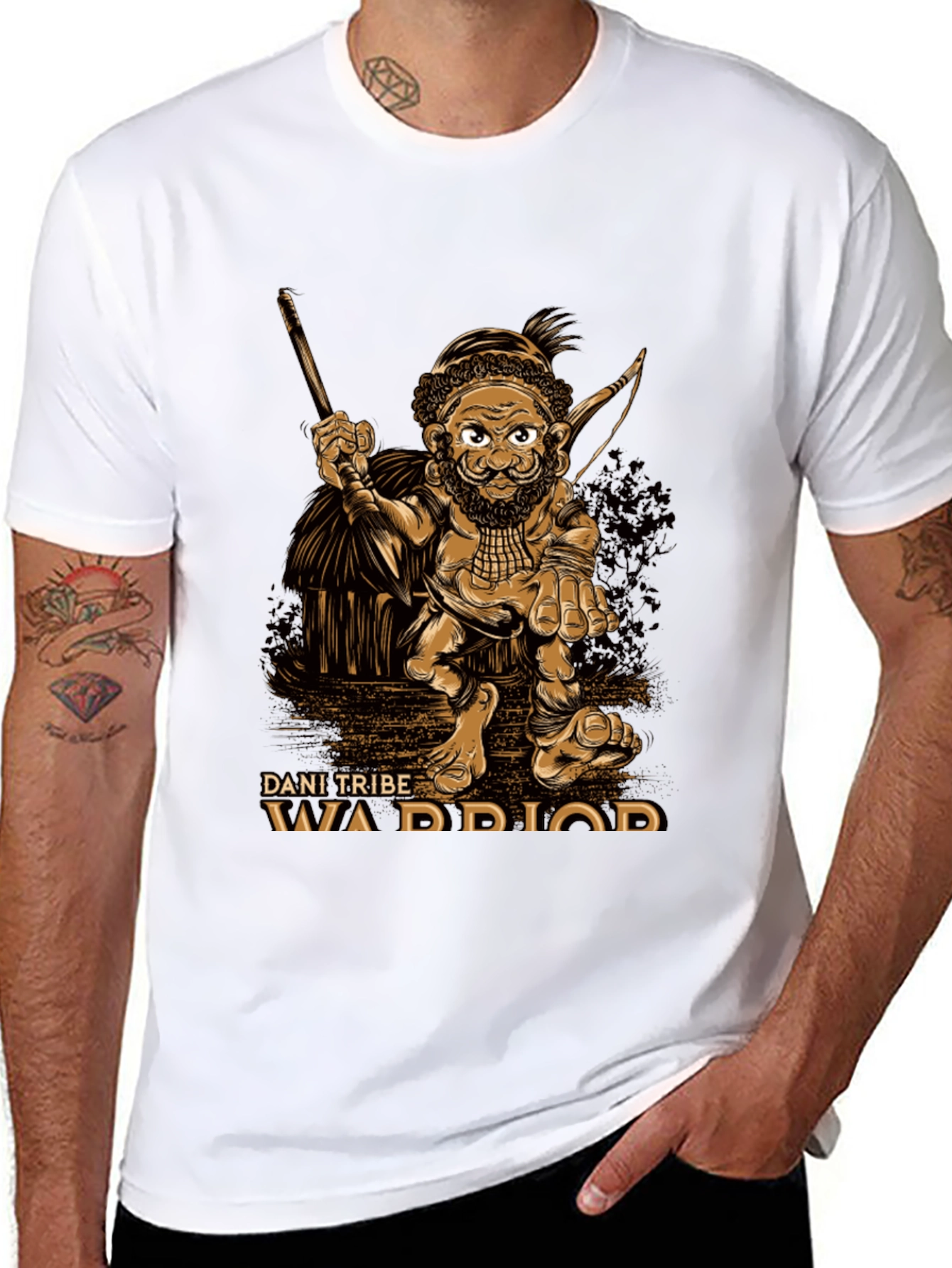 Dani Tribe Warrior Graphic T-Shirt - Black