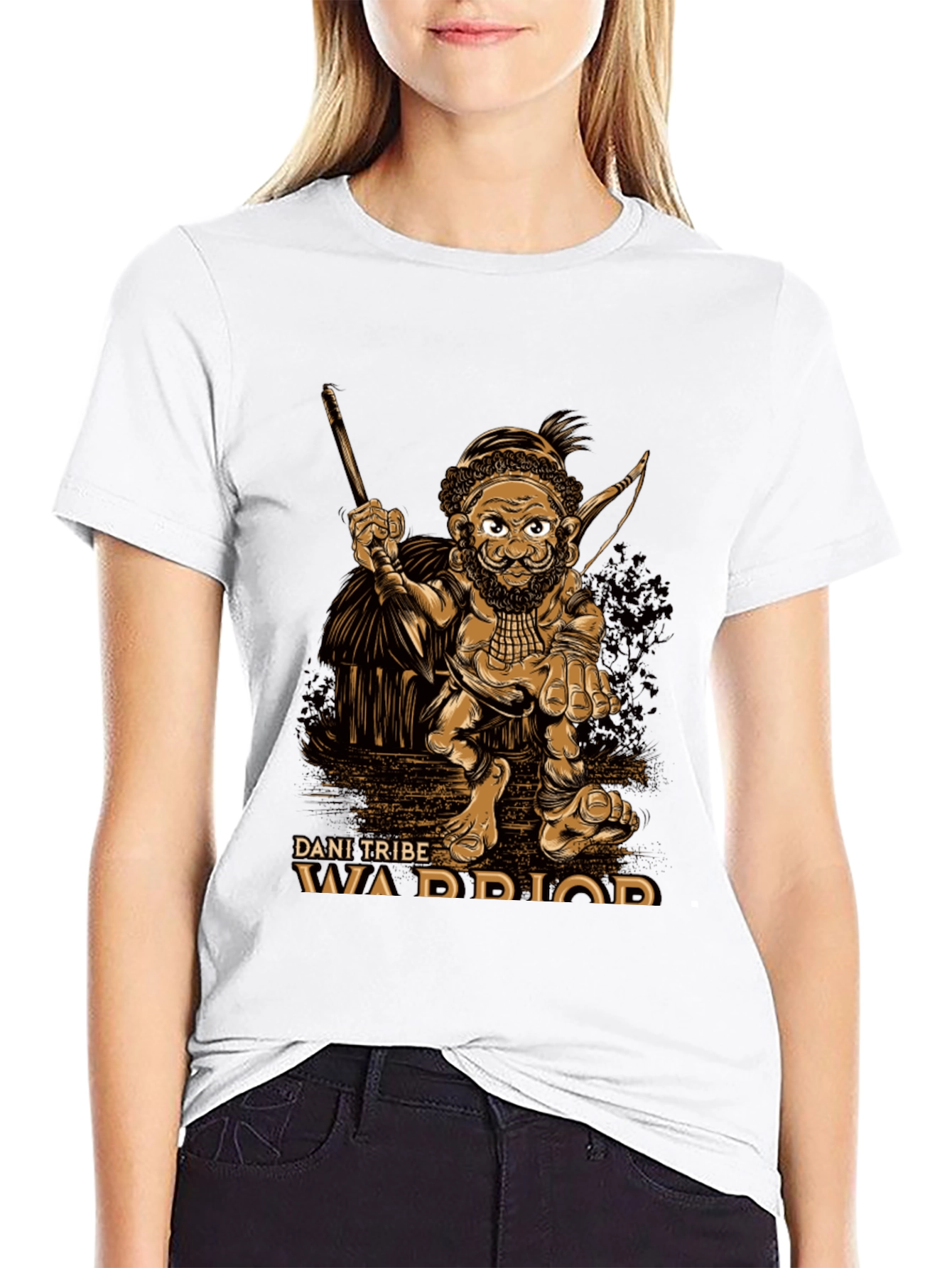 Dani Tribe Warrior Graphic T-Shirt - Black