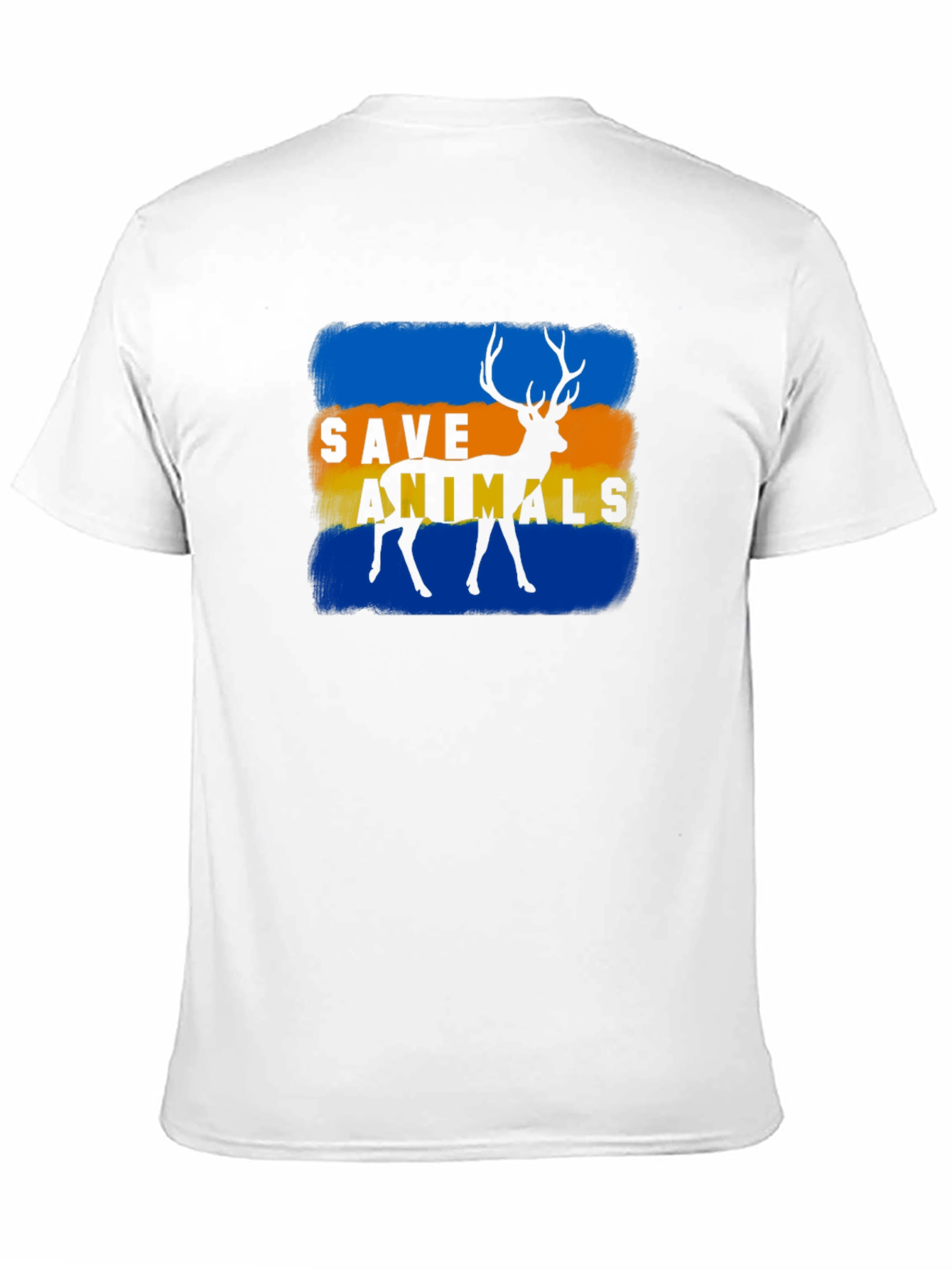 Save Animals Deer Graphic Black T-Shirt