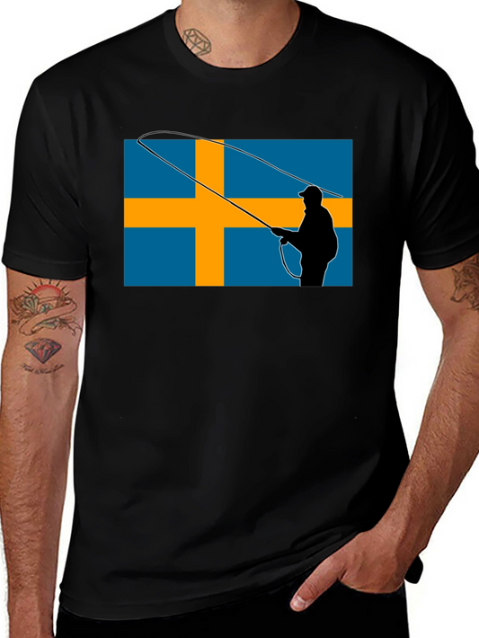 Sweden Flag Fly Fishing T-Shirt