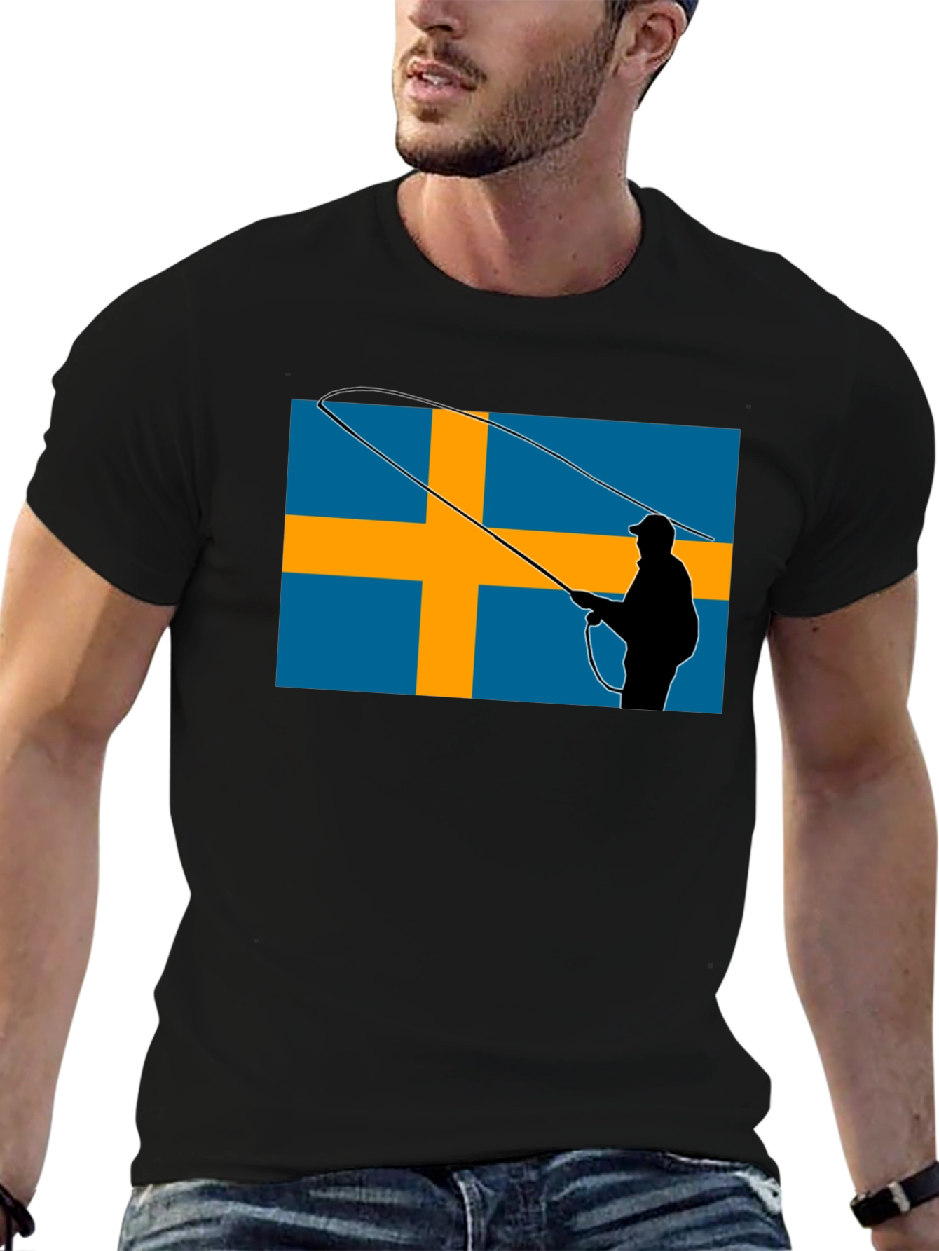 Sweden Flag Fly Fishing T-Shirt