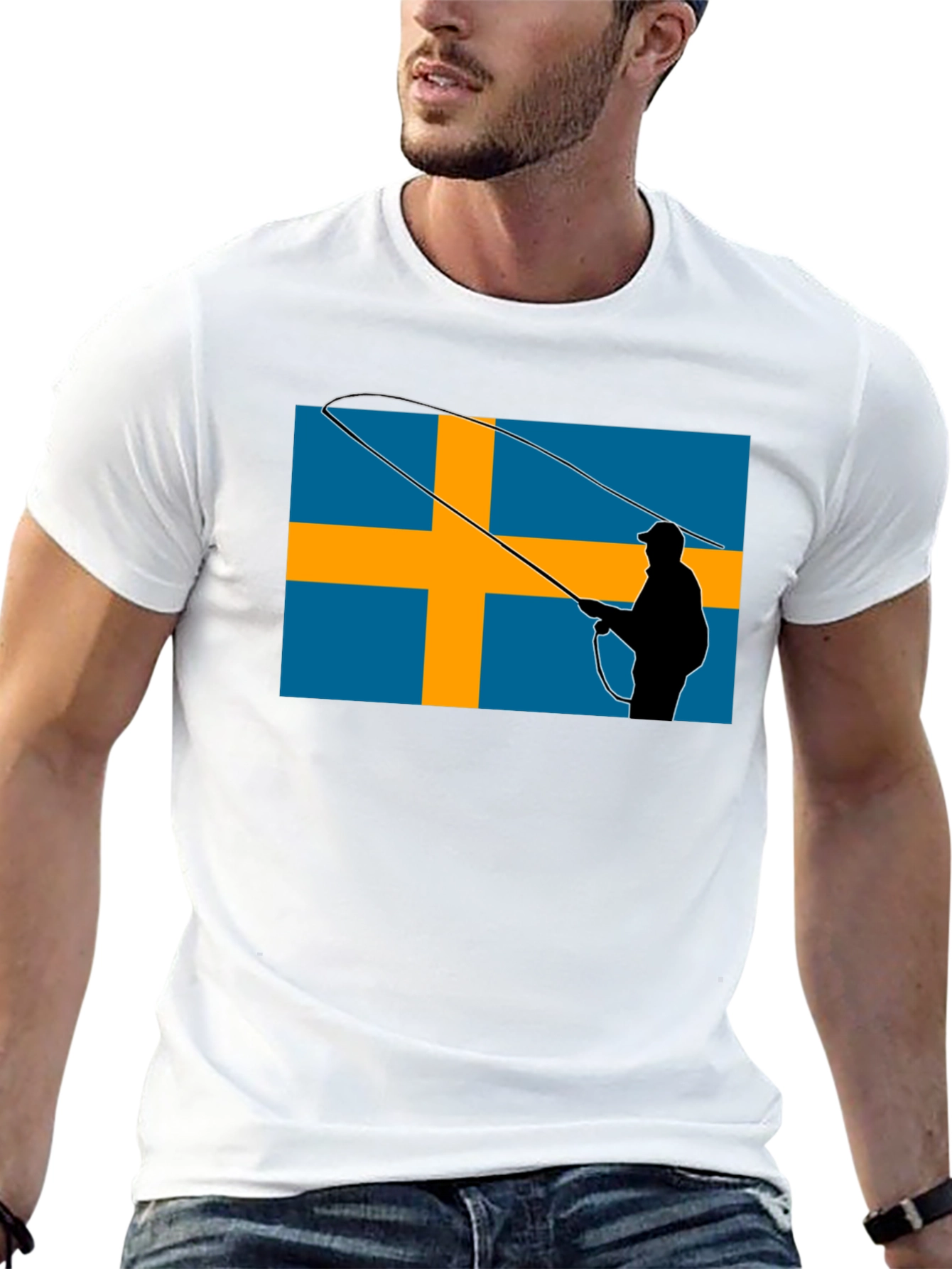Sweden Flag Fly Fishing T-Shirt