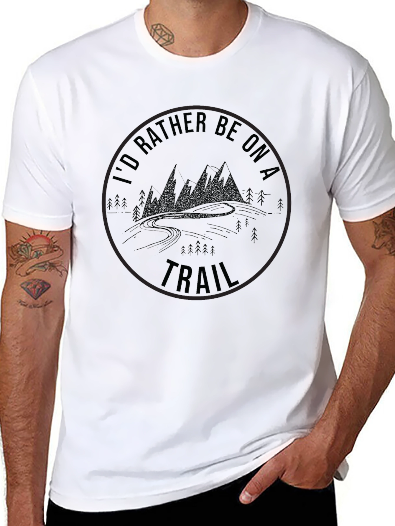 Id Rather Be On A Trail Black T-Shirt