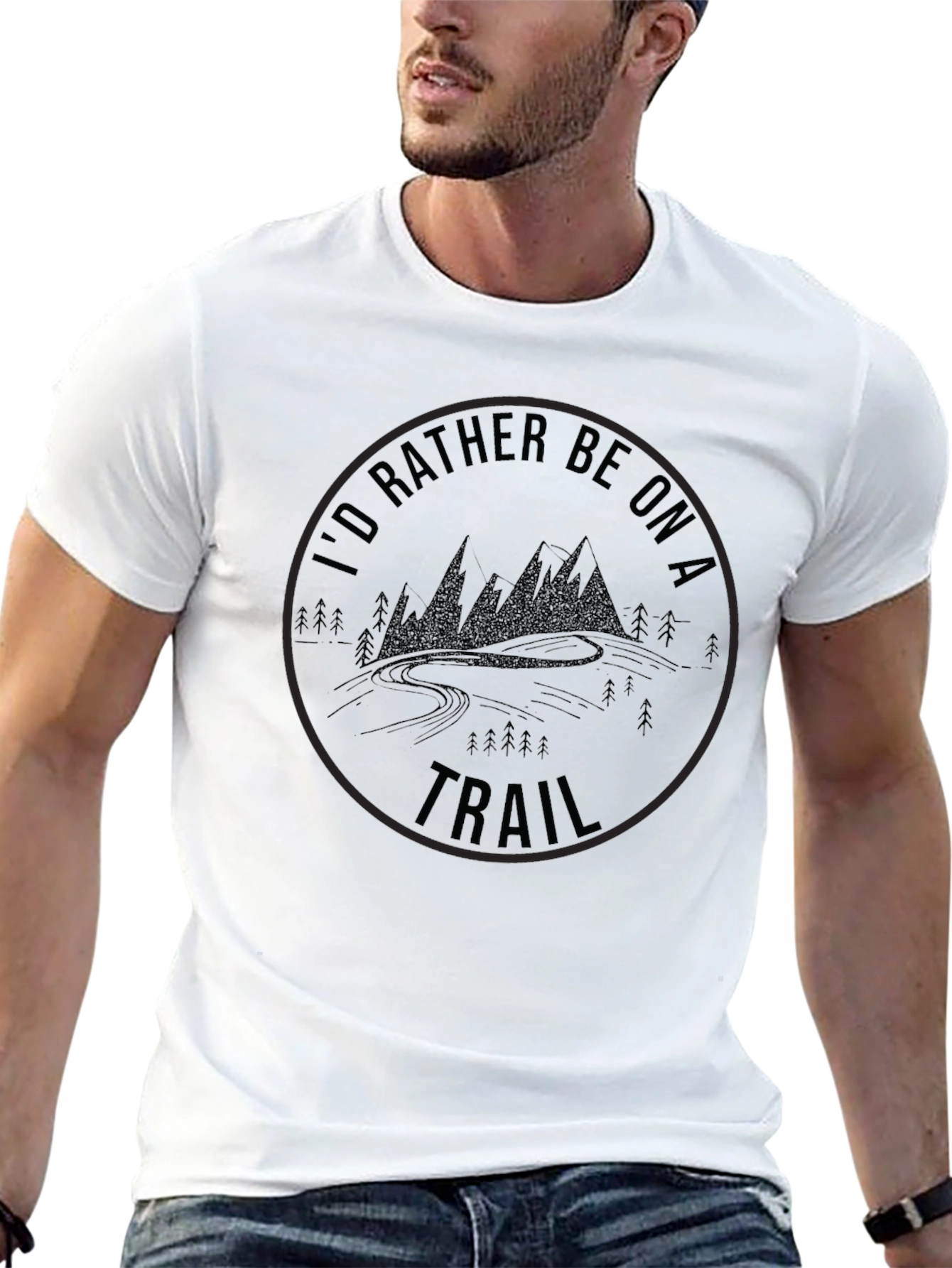 Id Rather Be On A Trail Black T-Shirt