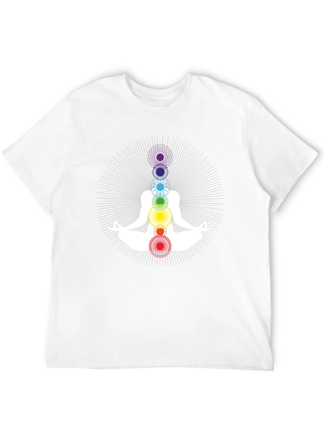 Chakra Meditation Graphic Black T-Shirt