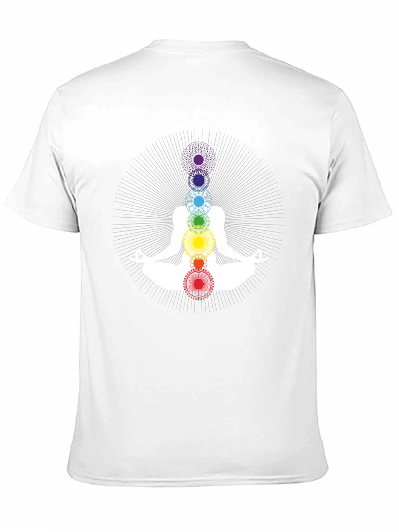 Chakra Meditation Graphic Black T-Shirt