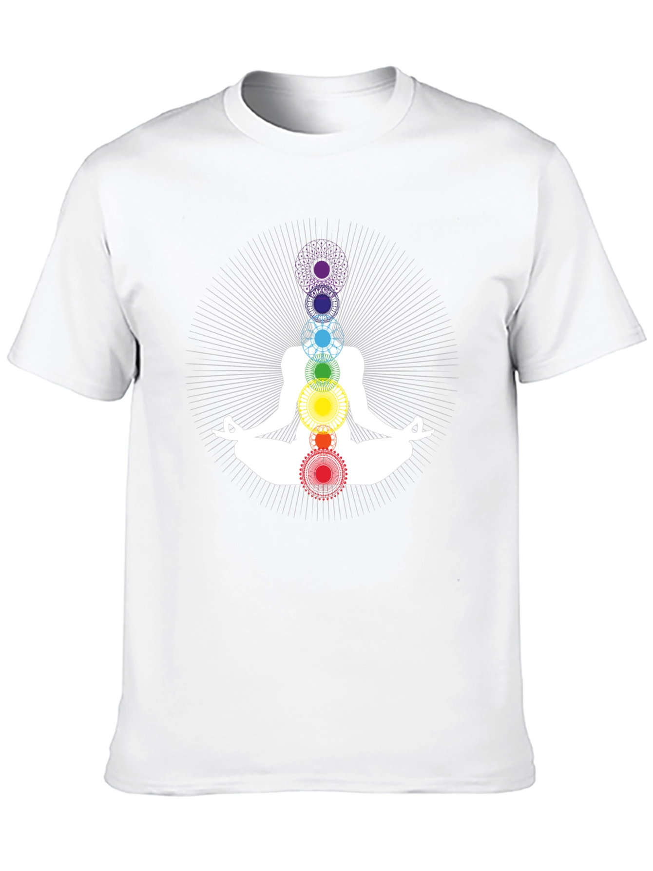 Chakra Meditation Graphic Black T-Shirt
