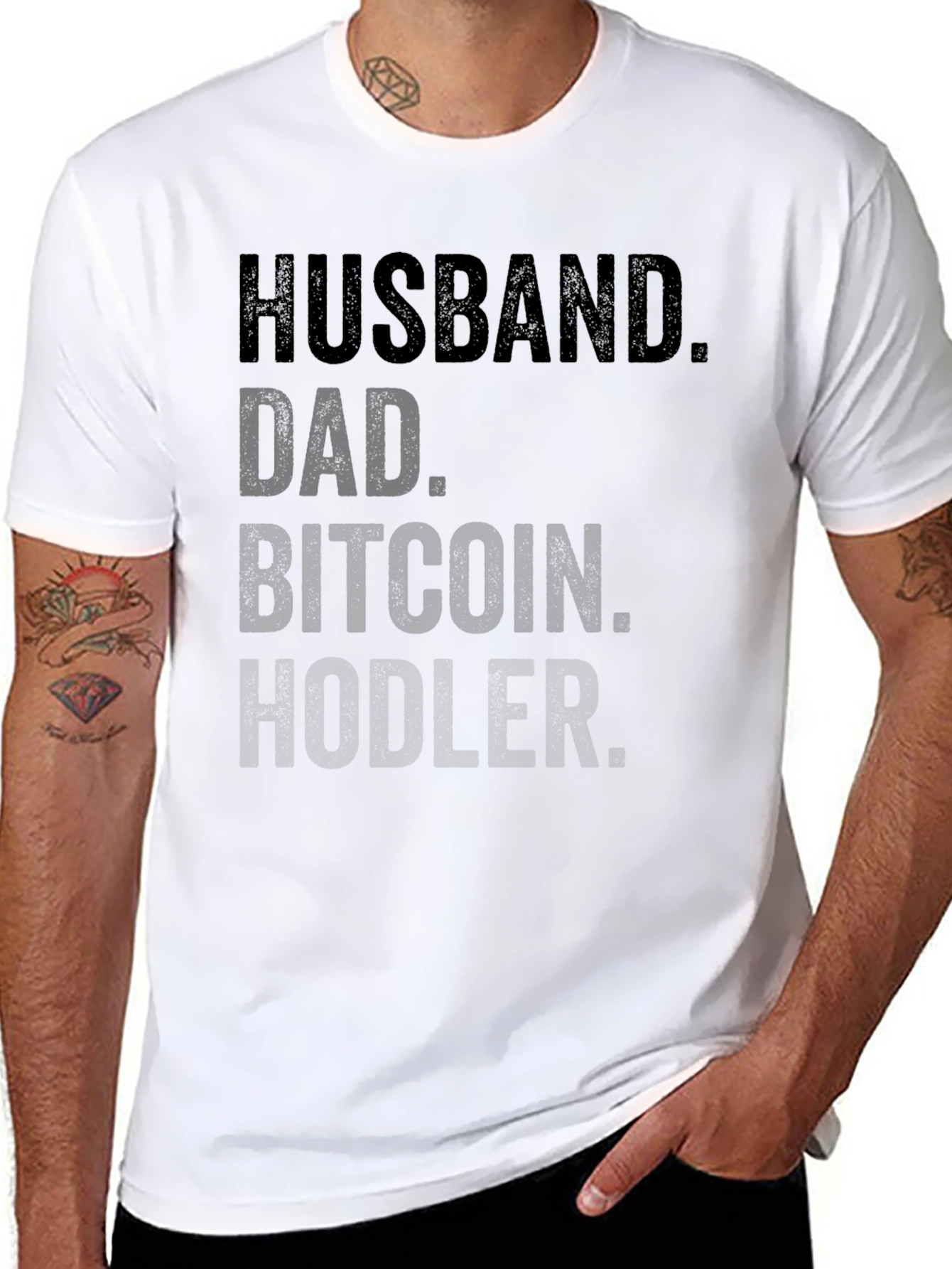 Husband Dad Bitcoin Hodler Black T-Shirt