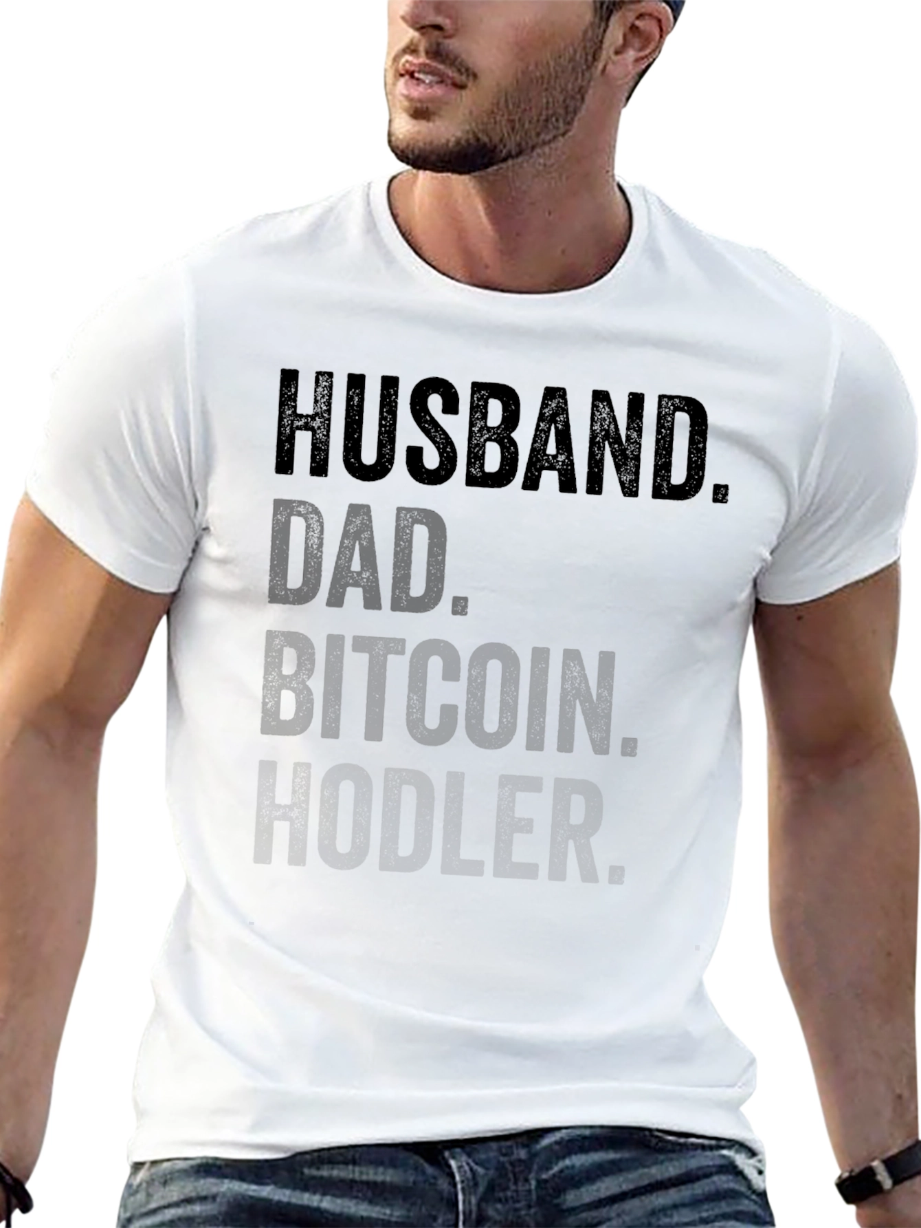 Husband Dad Bitcoin Hodler Black T-Shirt