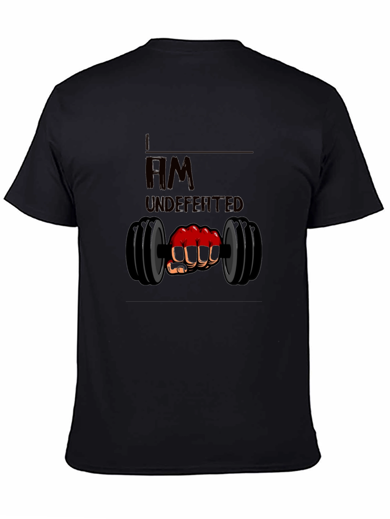 I am Undefeated Graphic Tee - Black Cotton T-Shirt
