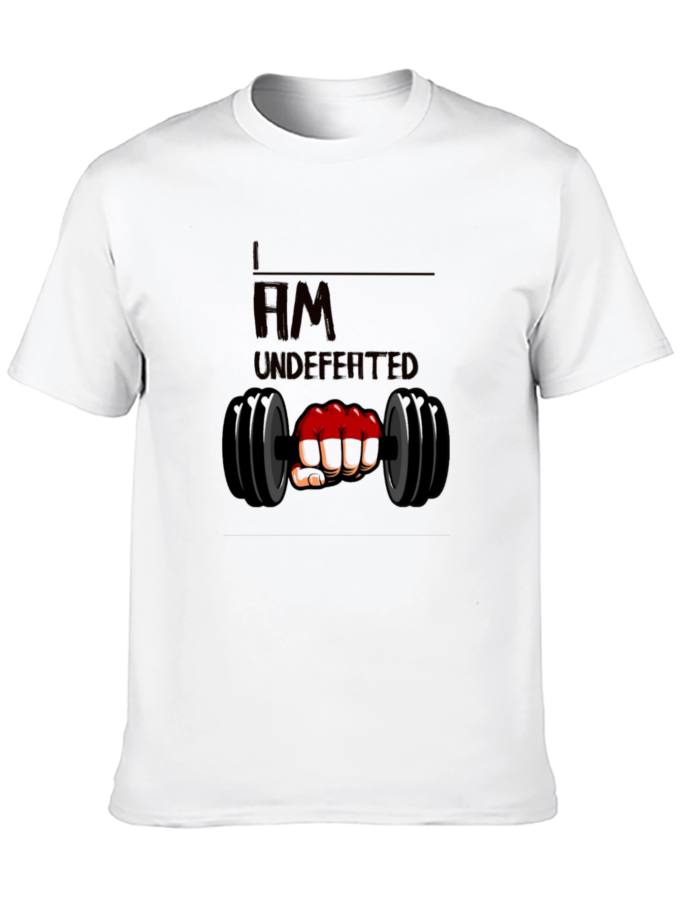 I am Undefeated Graphic Tee - Black Cotton T-Shirt