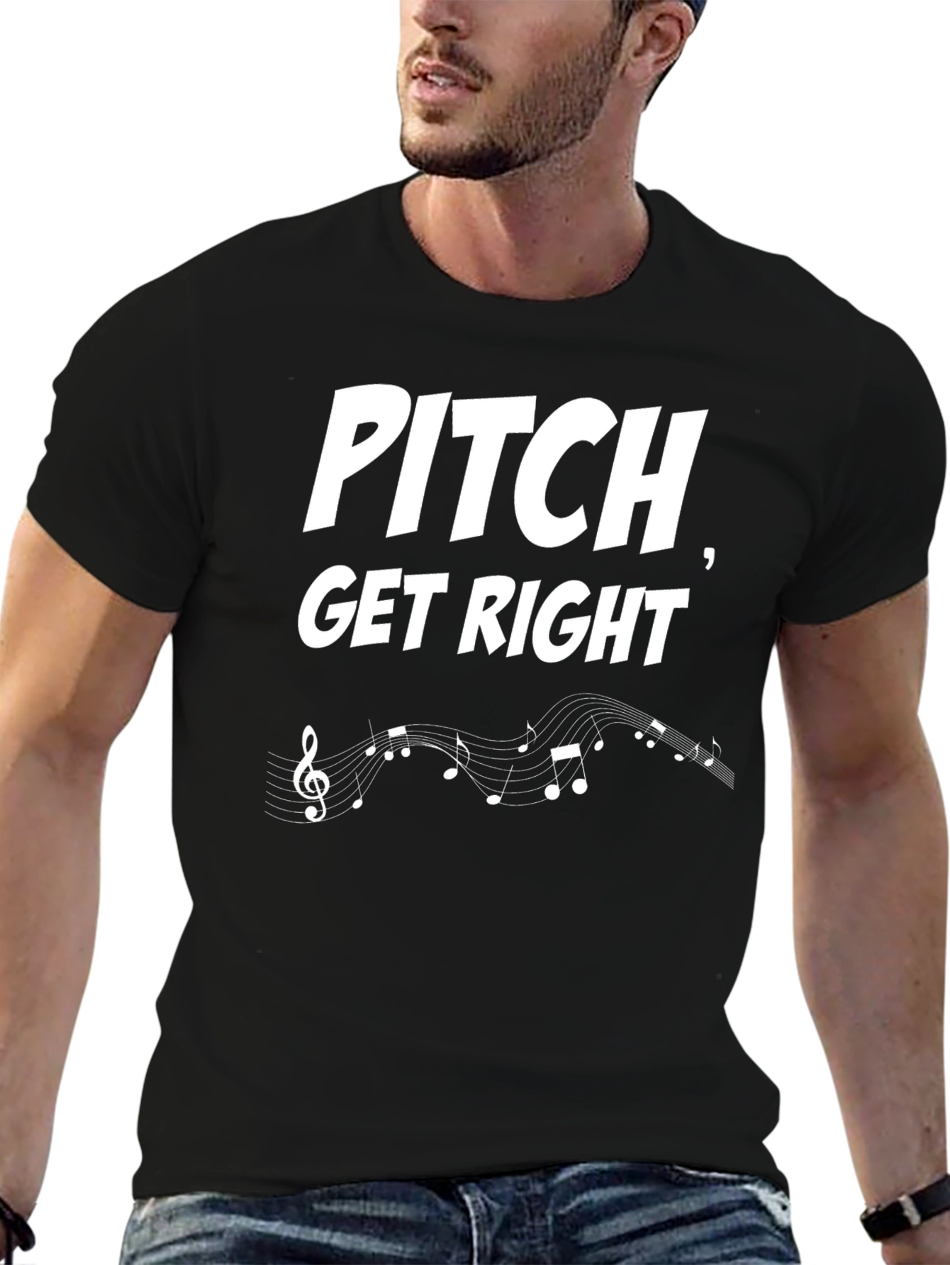 Pitch Get Right Music Notes Graphic T-Shirt