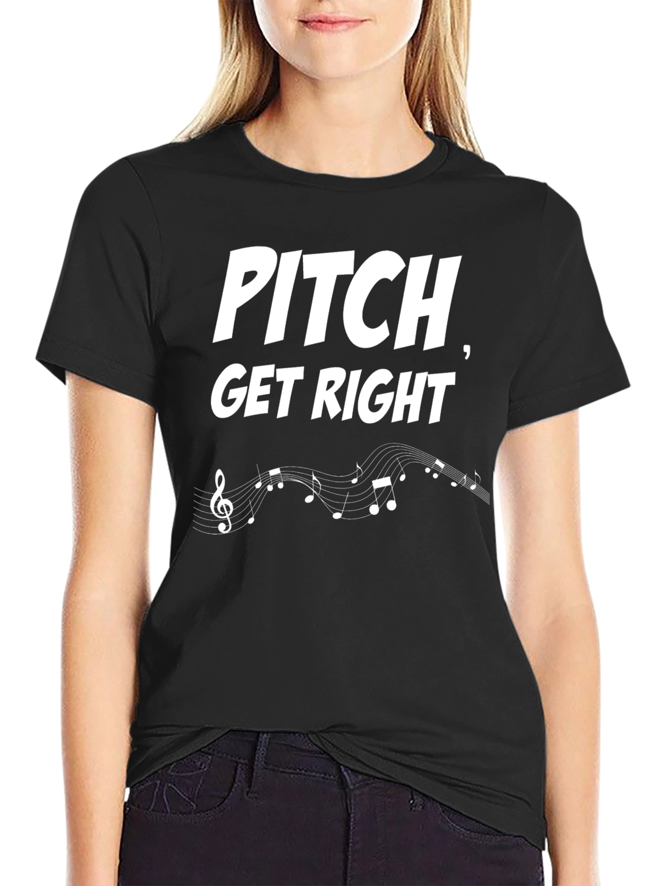 Pitch Get Right Music Notes Graphic T-Shirt