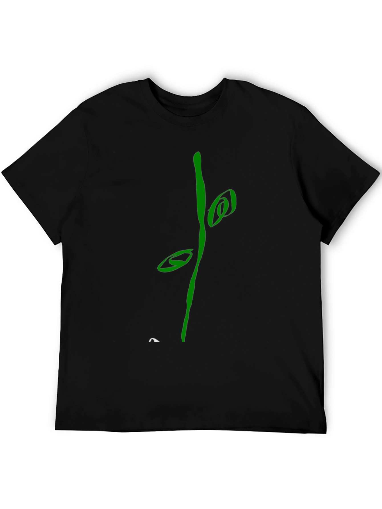 Abstract Green Graphic Black T-Shirt