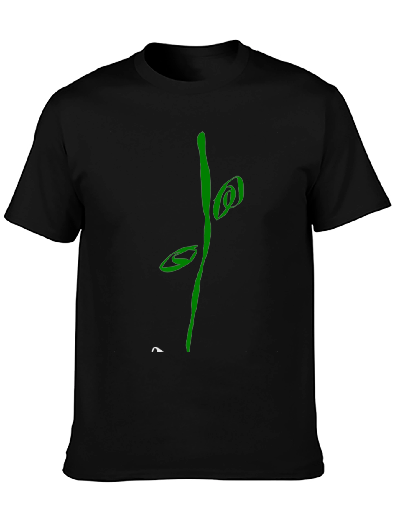 Abstract Green Graphic Black T-Shirt