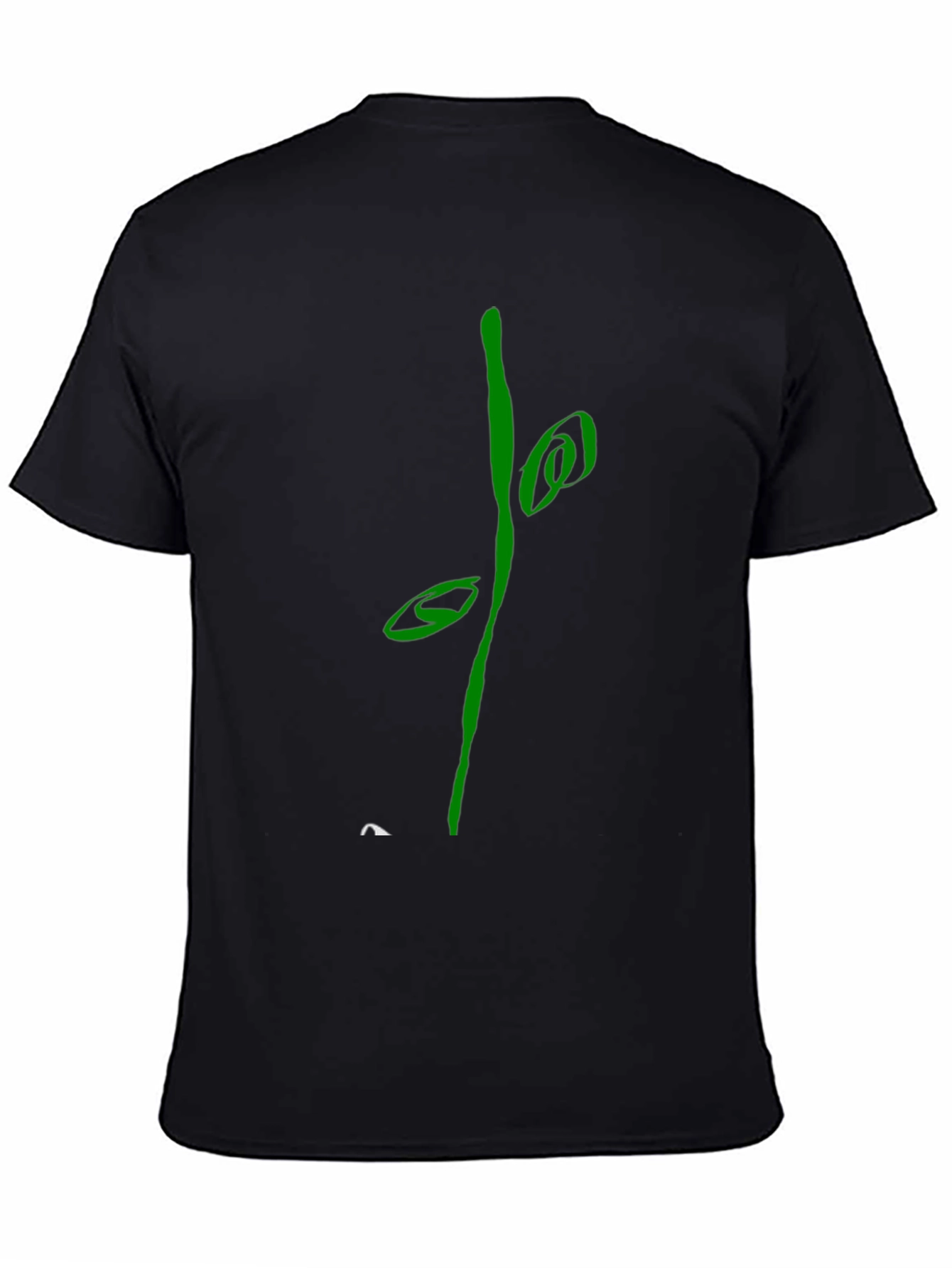 Abstract Green Graphic Black T-Shirt