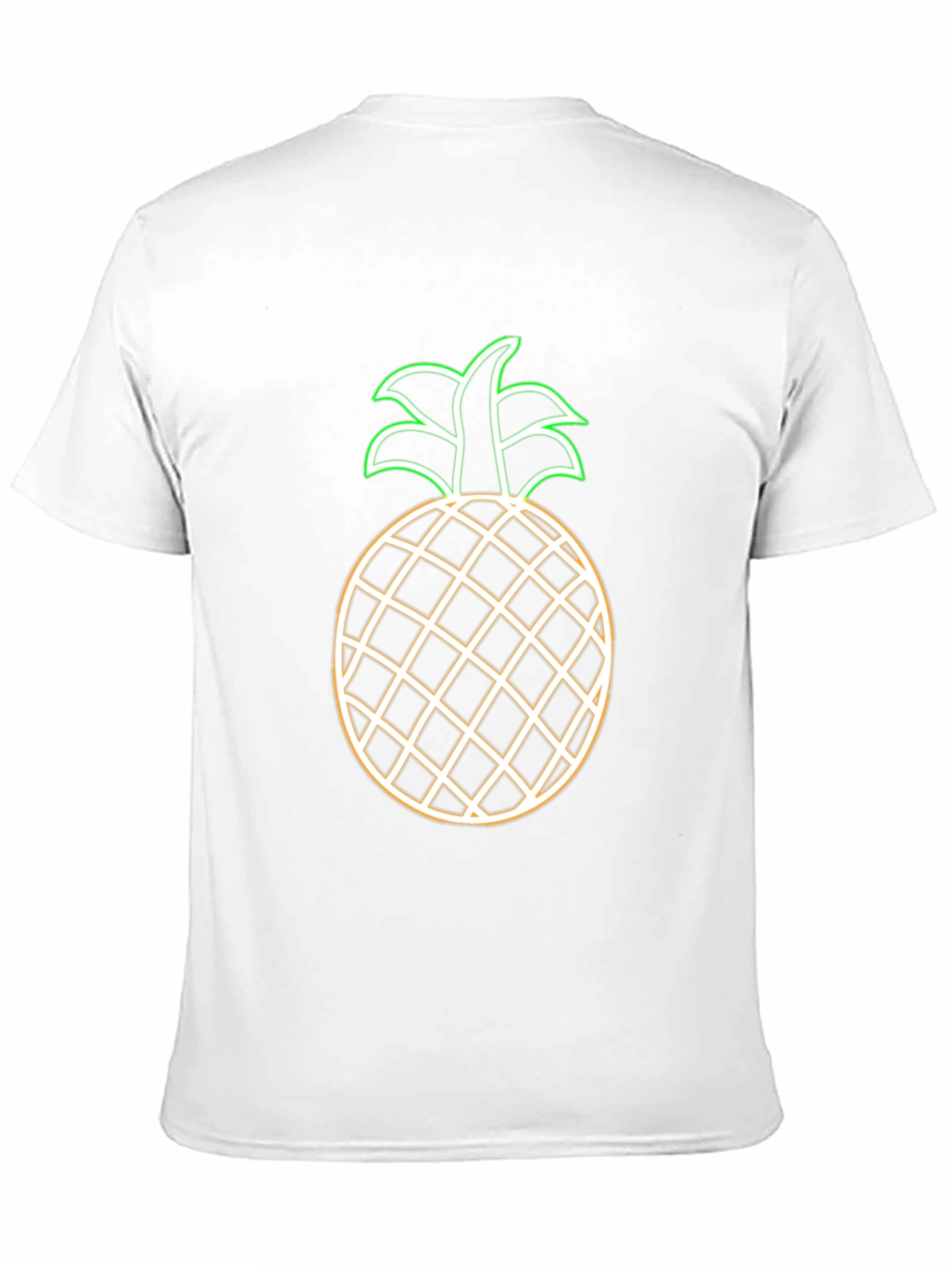 Neon Pineapple Graphic Tee - Black Casual T-Shirt