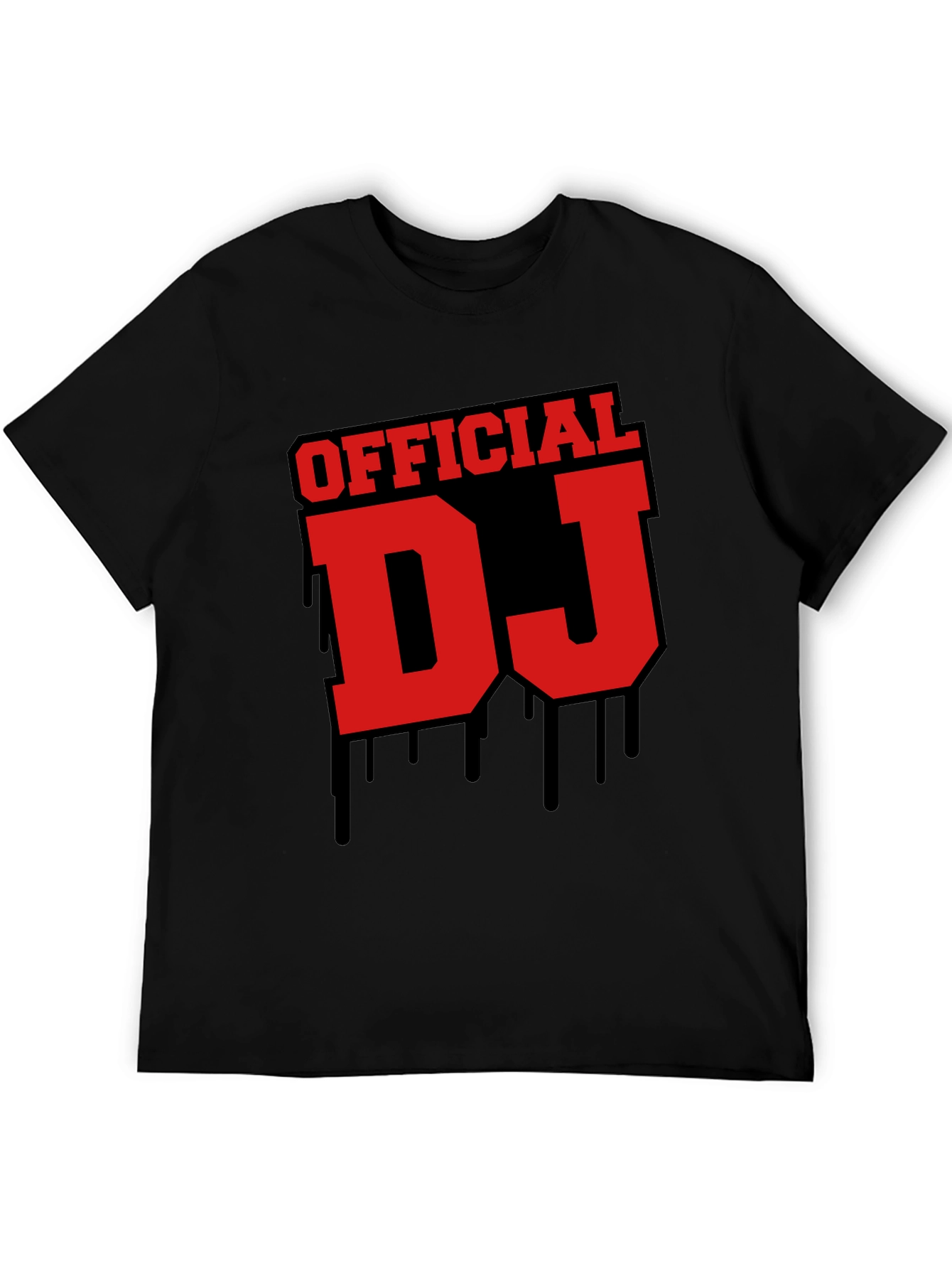 Official DJ Graphic Tee - Black Crew Neck T-Shirt