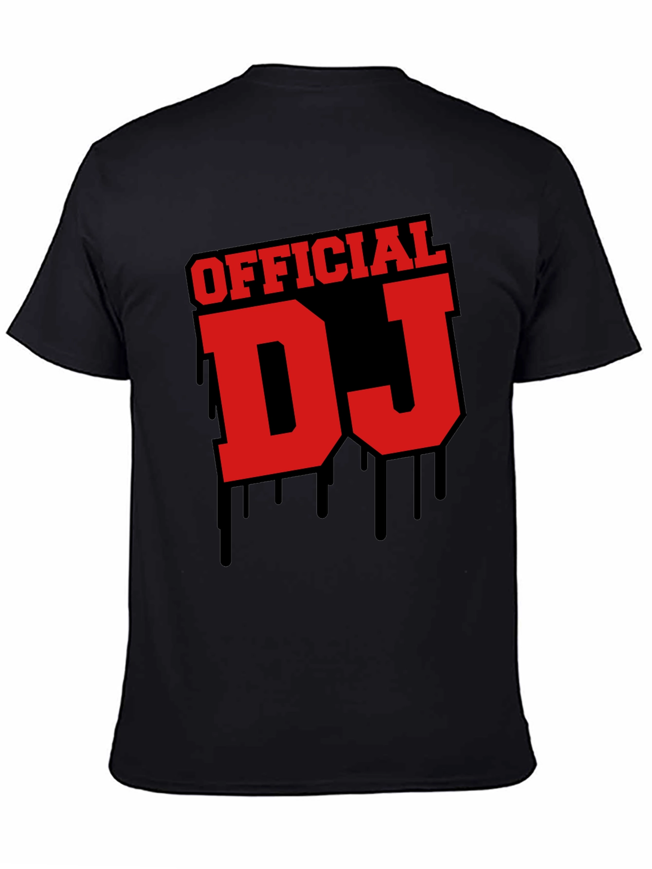 Official DJ Graphic Tee - Black Crew Neck T-Shirt