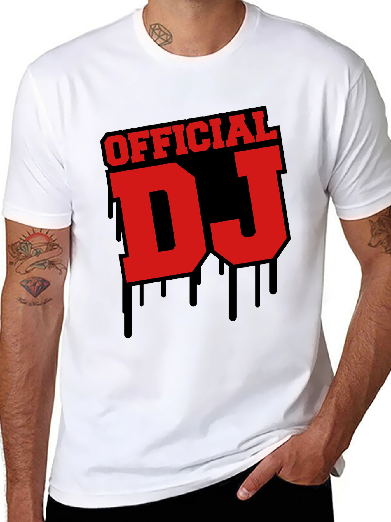 Official DJ Graphic Tee - Black Crew Neck T-Shirt