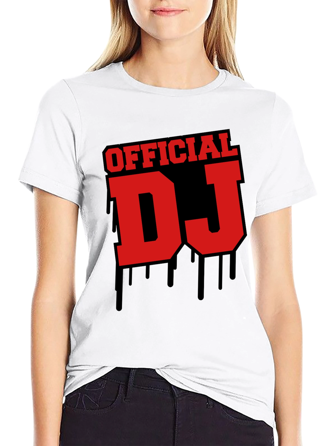 Official DJ Graphic Tee - Black Crew Neck T-Shirt