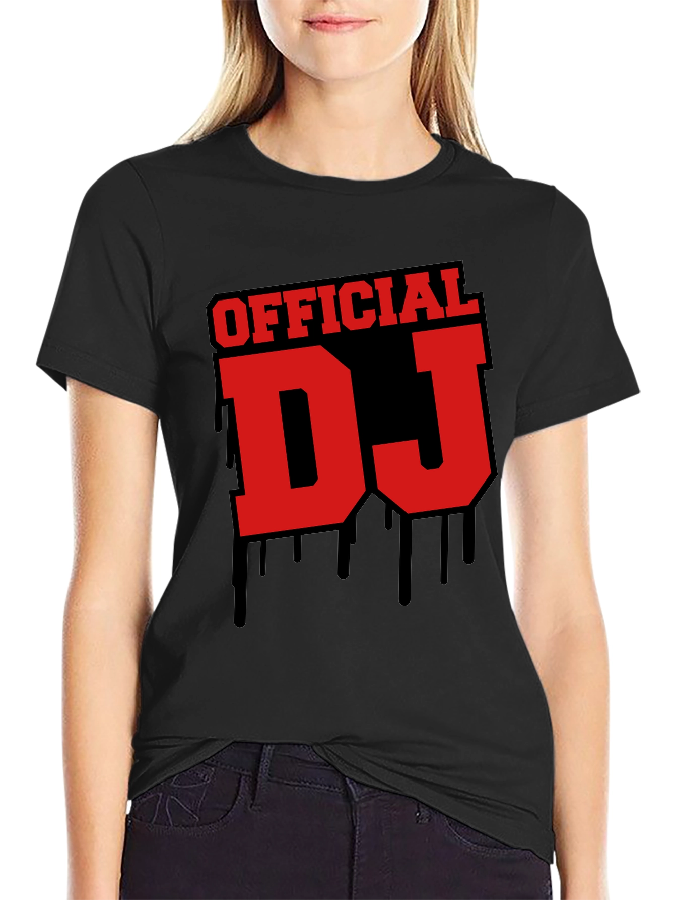 Official DJ Graphic Tee - Black Crew Neck T-Shirt