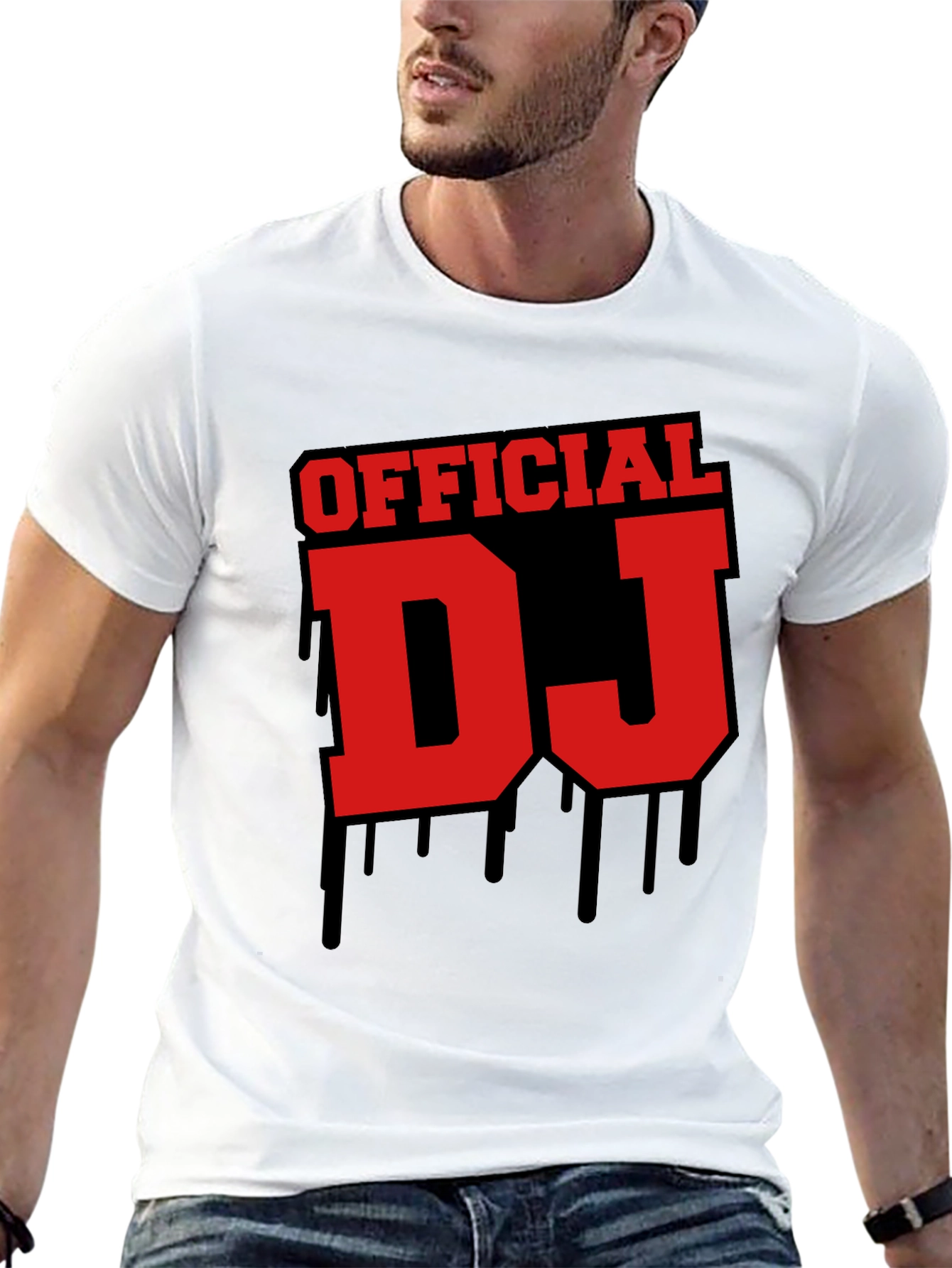 Official DJ Graphic Tee - Black Crew Neck T-Shirt