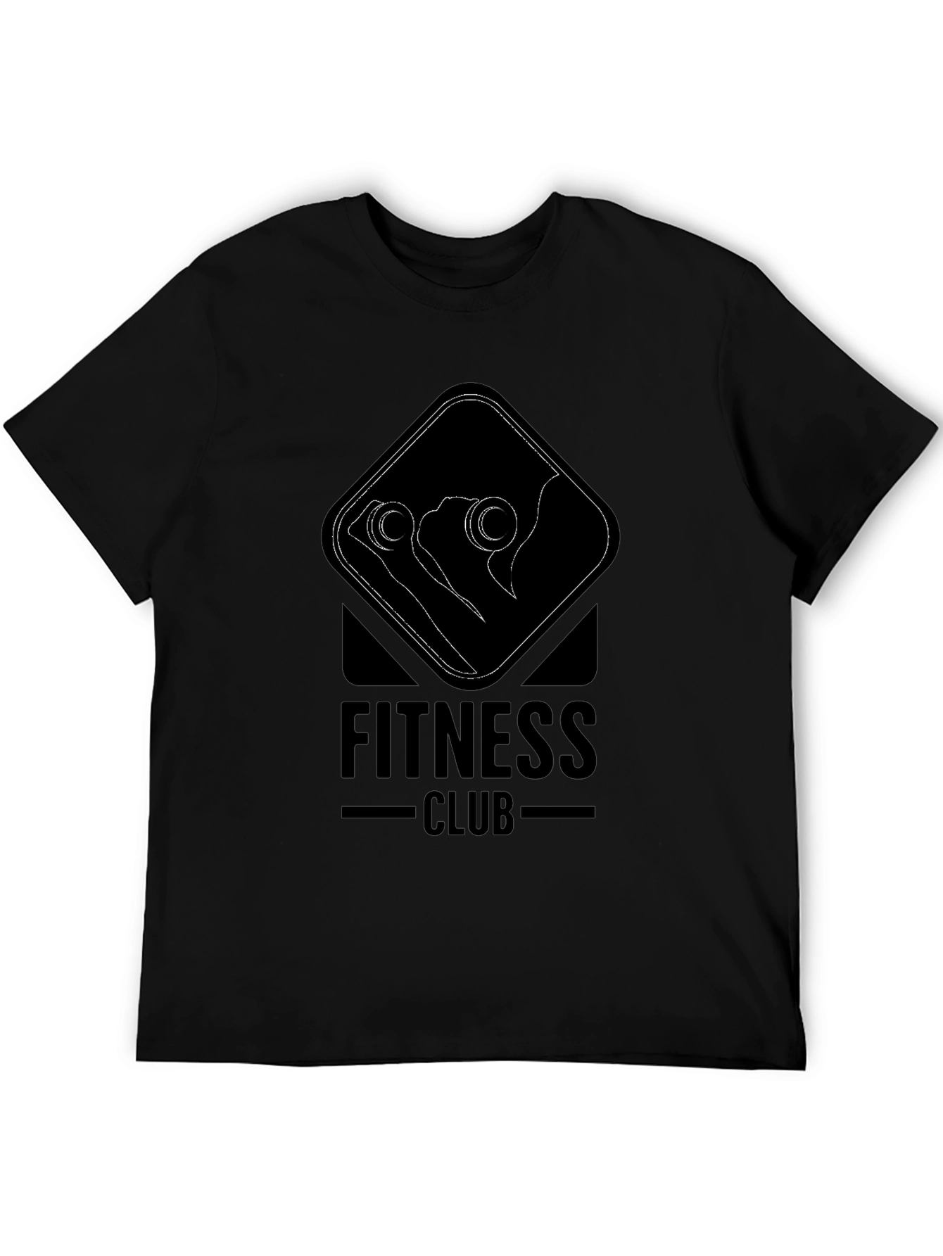 Fitness Club Graphic Print Black T-Shirt