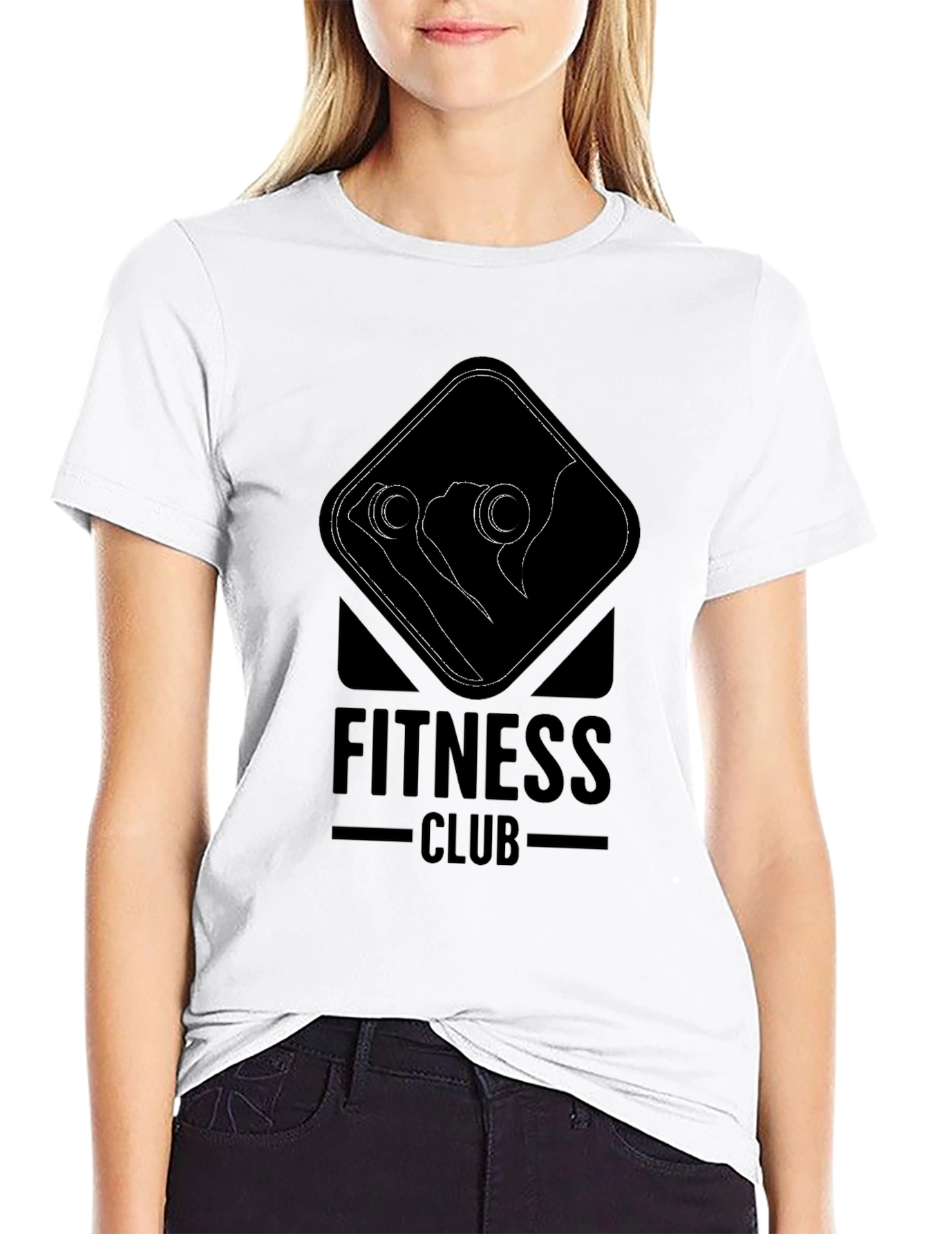 Fitness Club Graphic Print Black T-Shirt