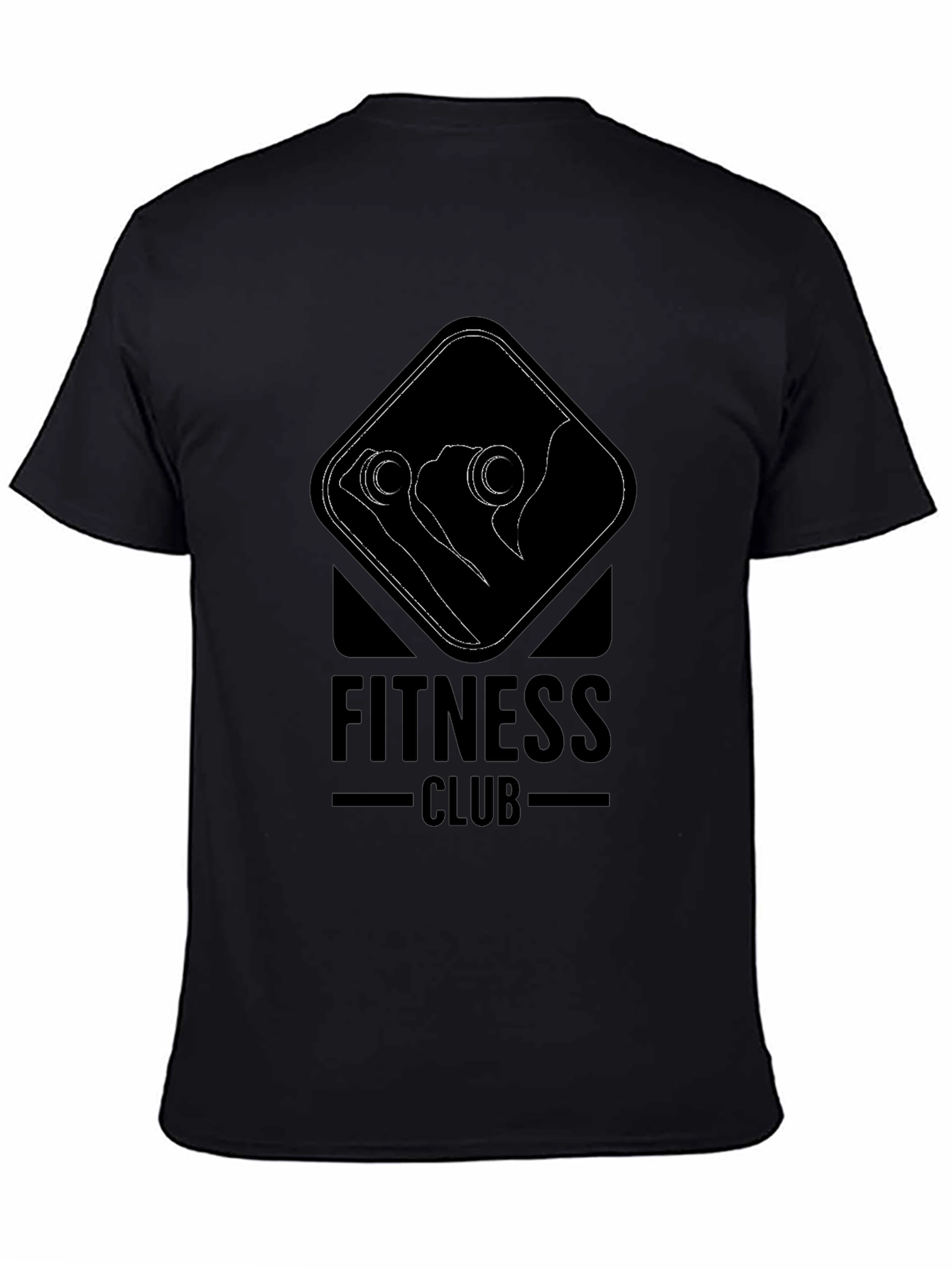 Fitness Club Graphic Print Black T-Shirt