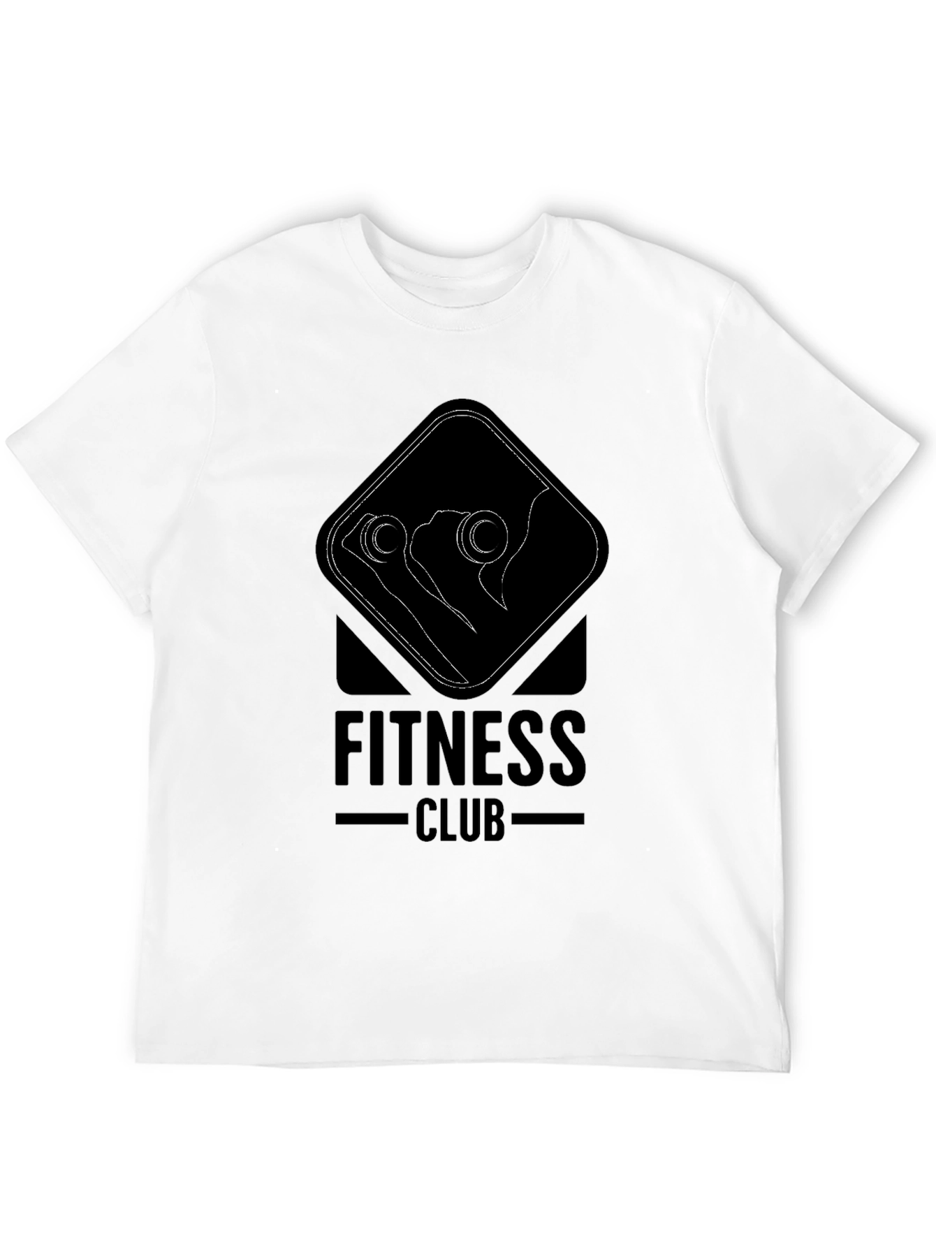 Fitness Club Graphic Print Black T-Shirt