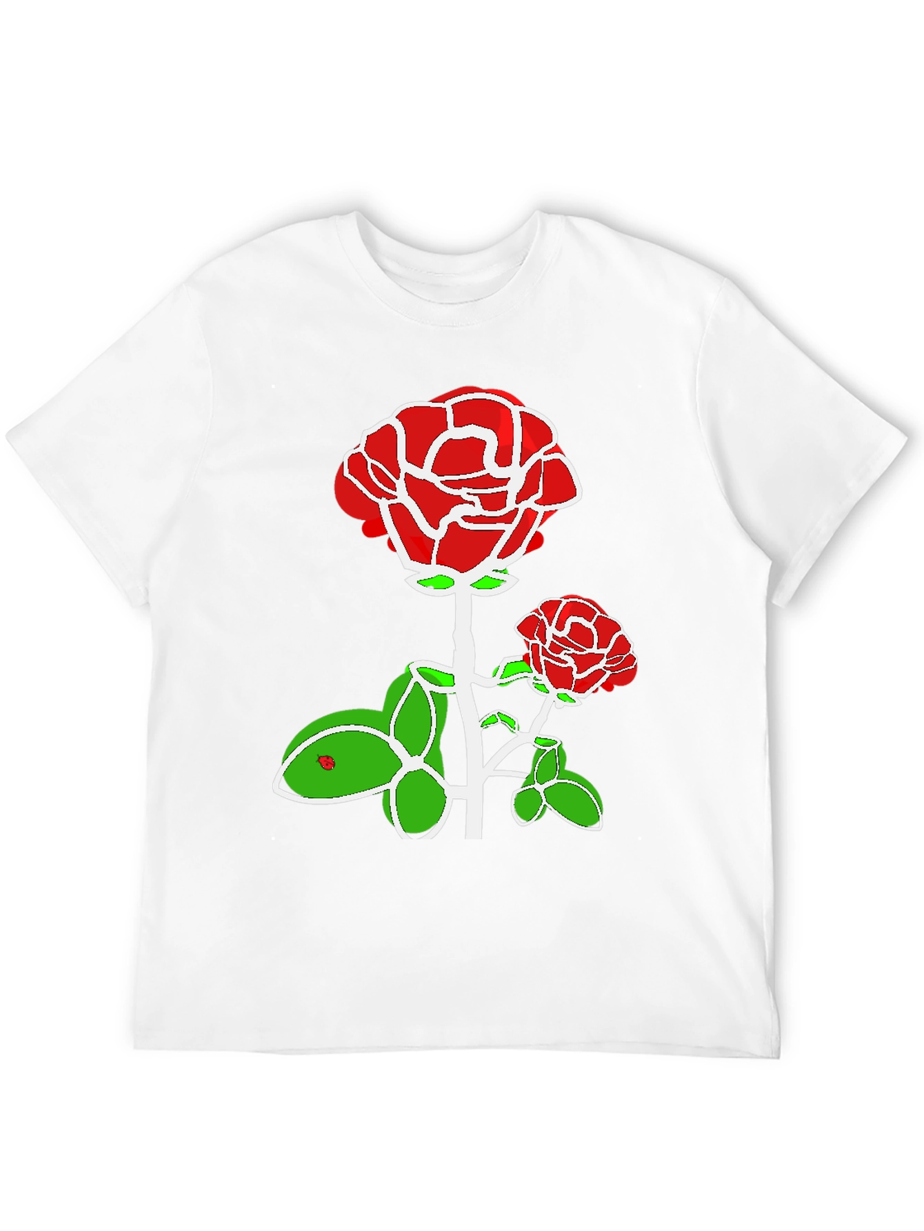 Red Rose Graphic Print Black T-Shirt