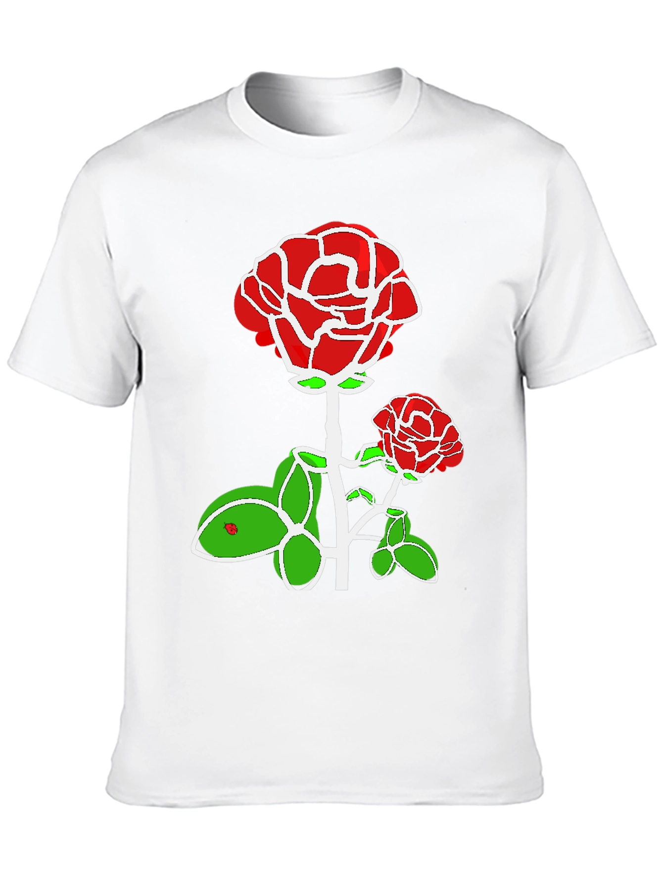 Red Rose Graphic Print Black T-Shirt