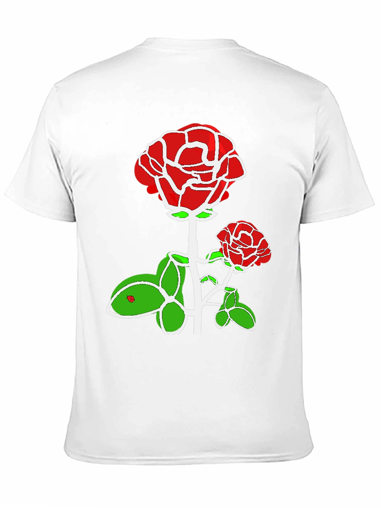 Red Rose Graphic Print Black T-Shirt