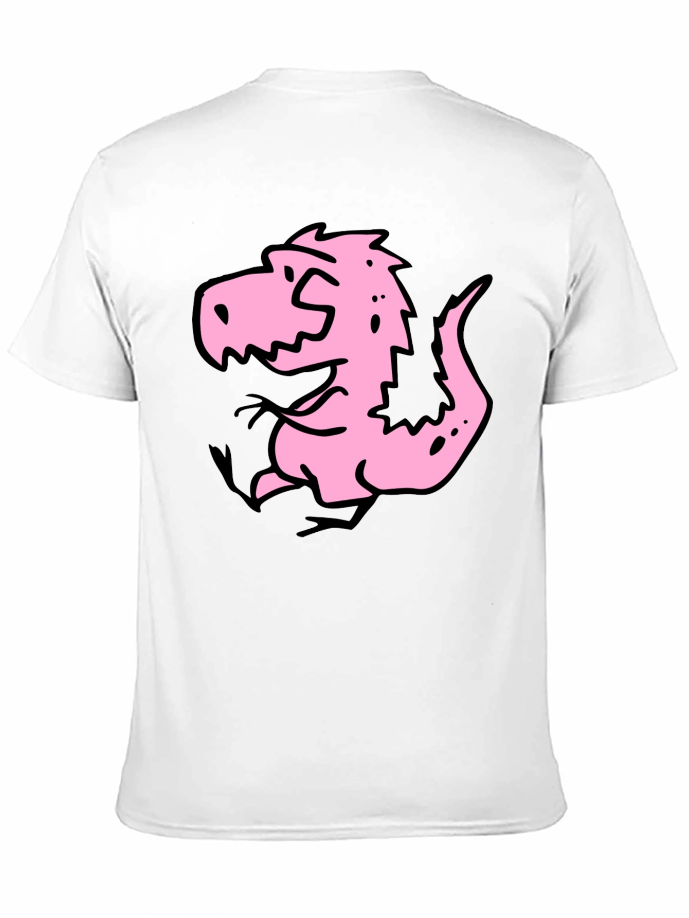 Cartoon Dino Graphic Tee - Black Cotton Shirt