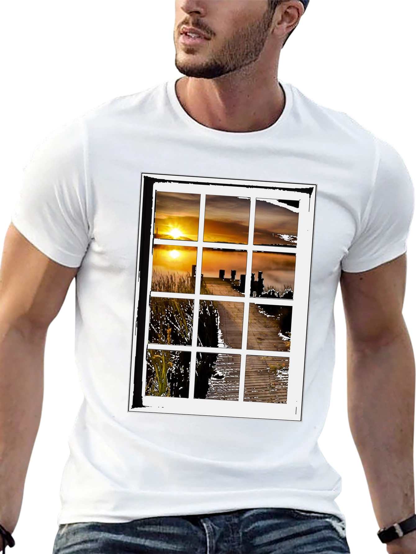 Sunset Window Graphic Tee - Unique Design